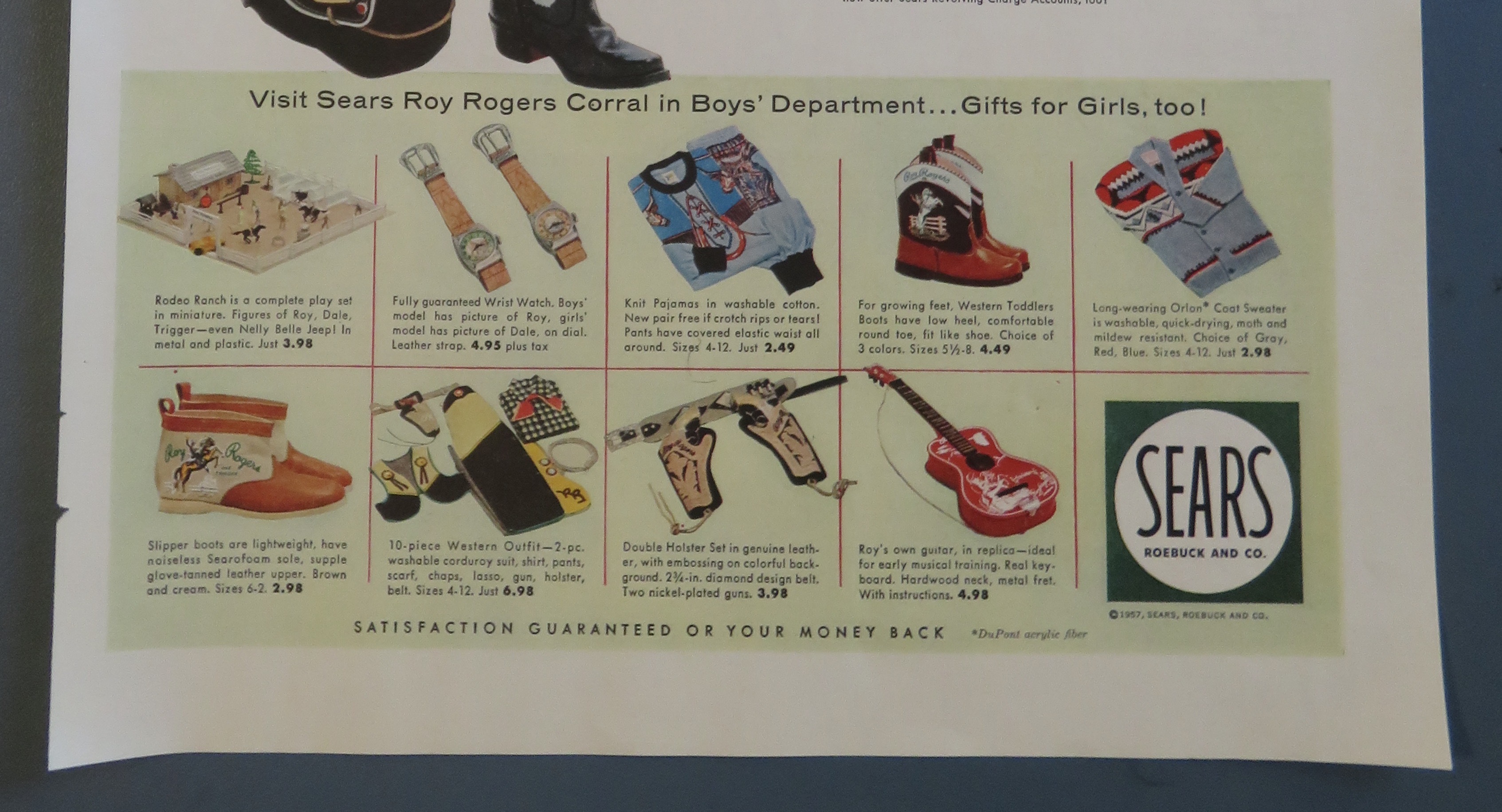 1957 Roy Rogers Gear with Little Boy Dressed As Cowboy