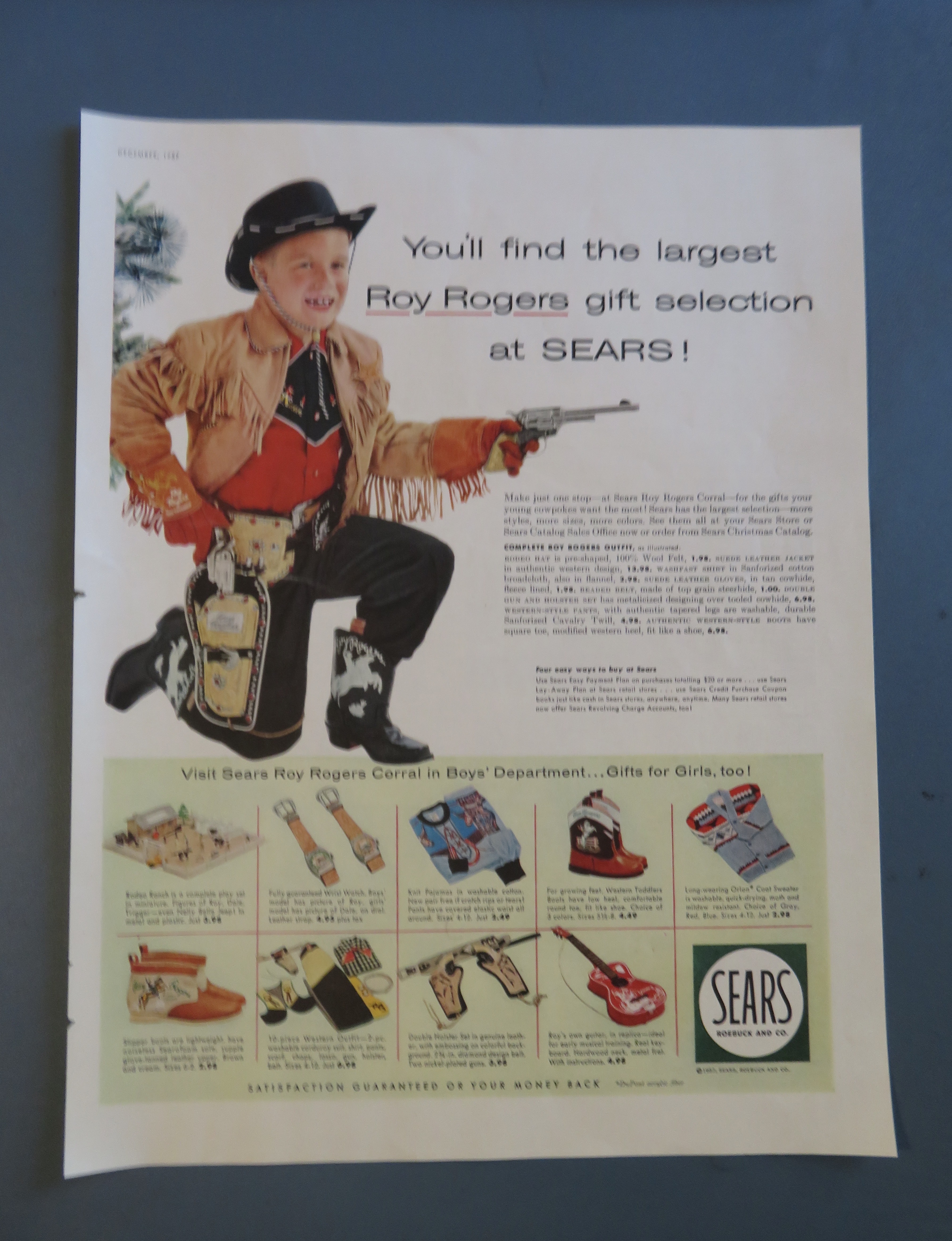 1957 Roy Rogers Gear with Little Boy Dressed As Cowboy