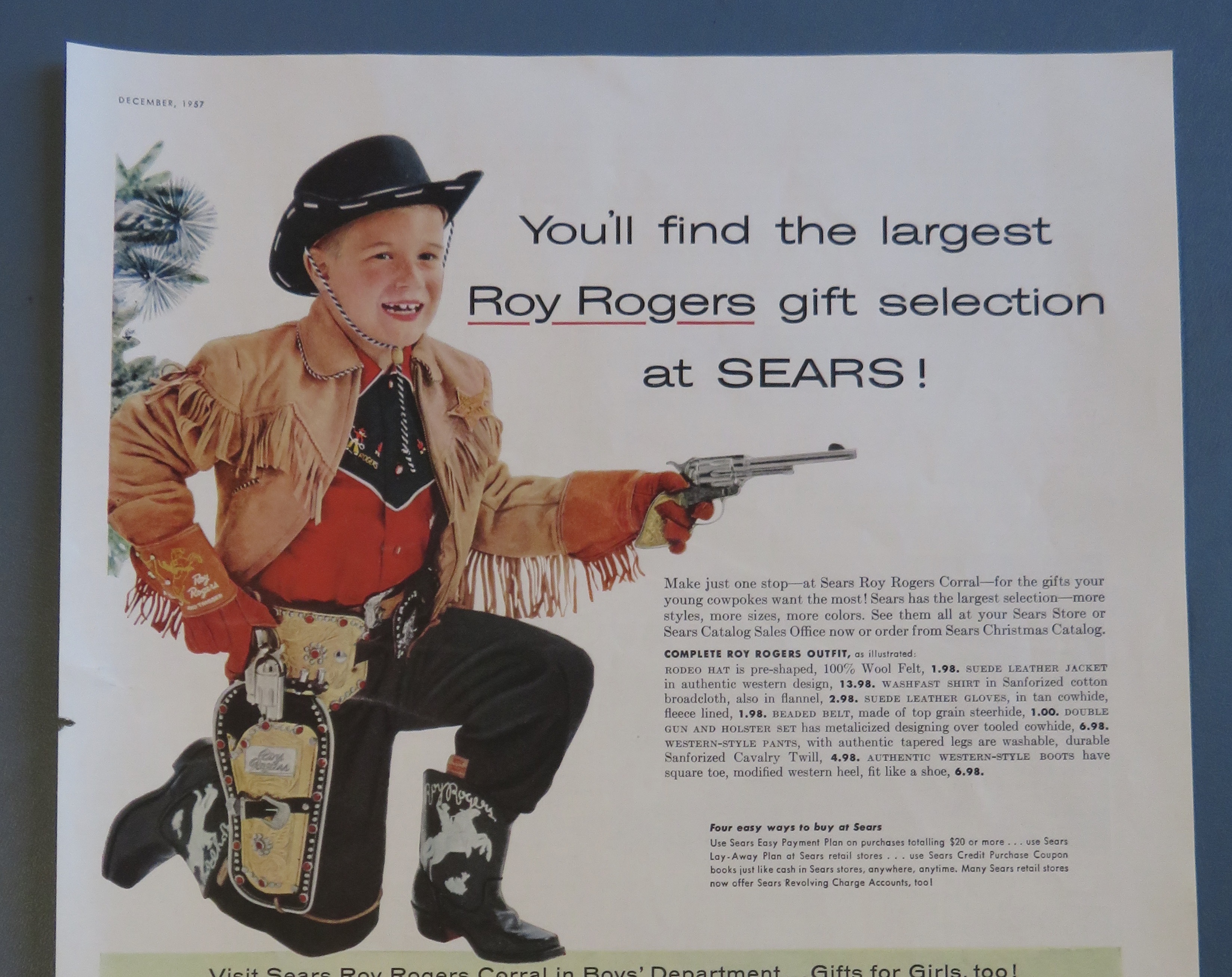 1957 Roy Rogers Gear with Little Boy Dressed As Cowboy