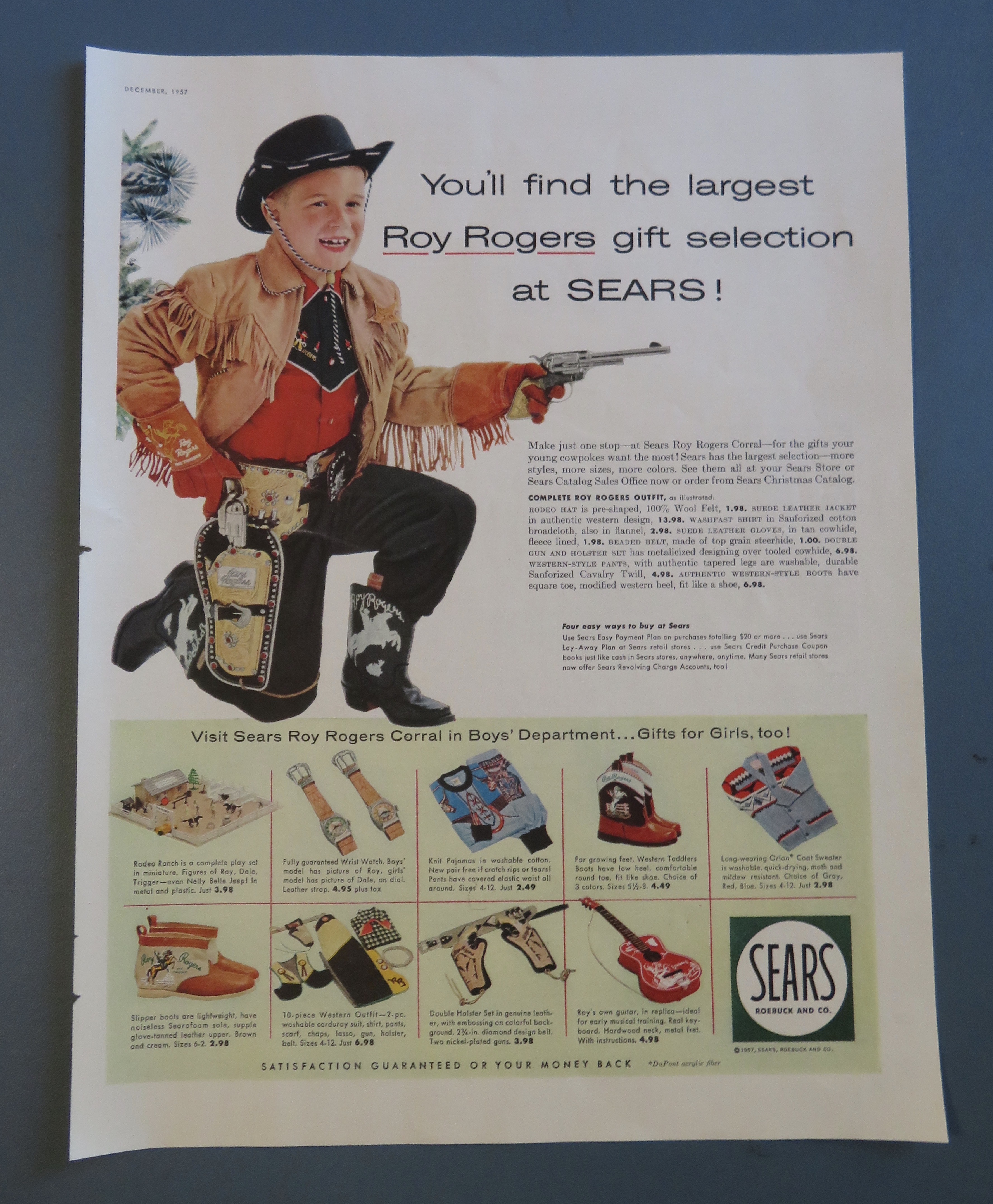 1957 Roy Rogers Gear with Little Boy Dressed As Cowboy