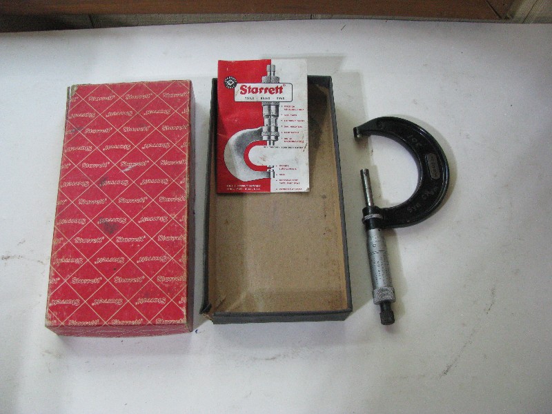 Vintage L.S. Starrett Co. Micrometer with Original Box and Manual