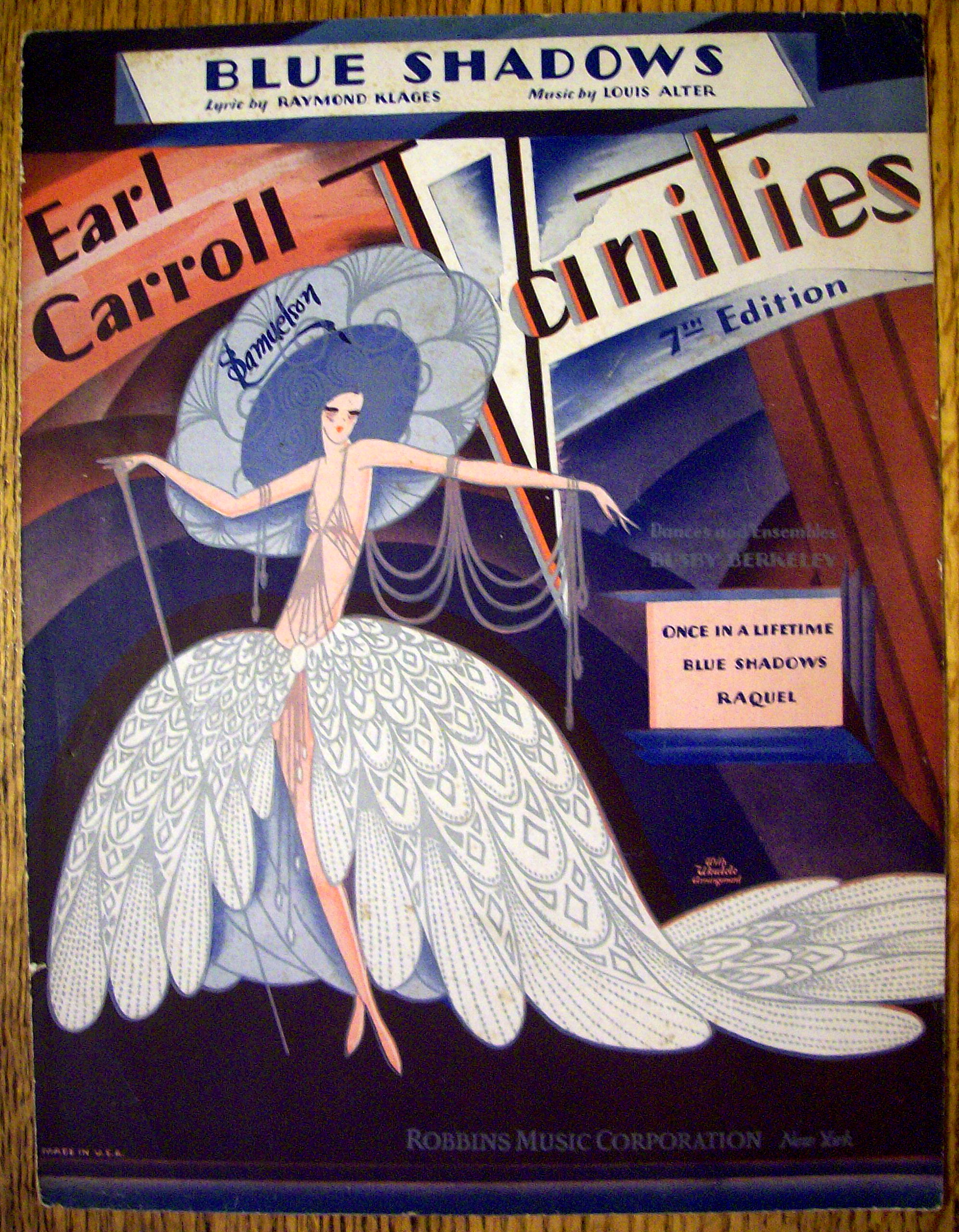 Sheet Music For 1928 Blue Shadows