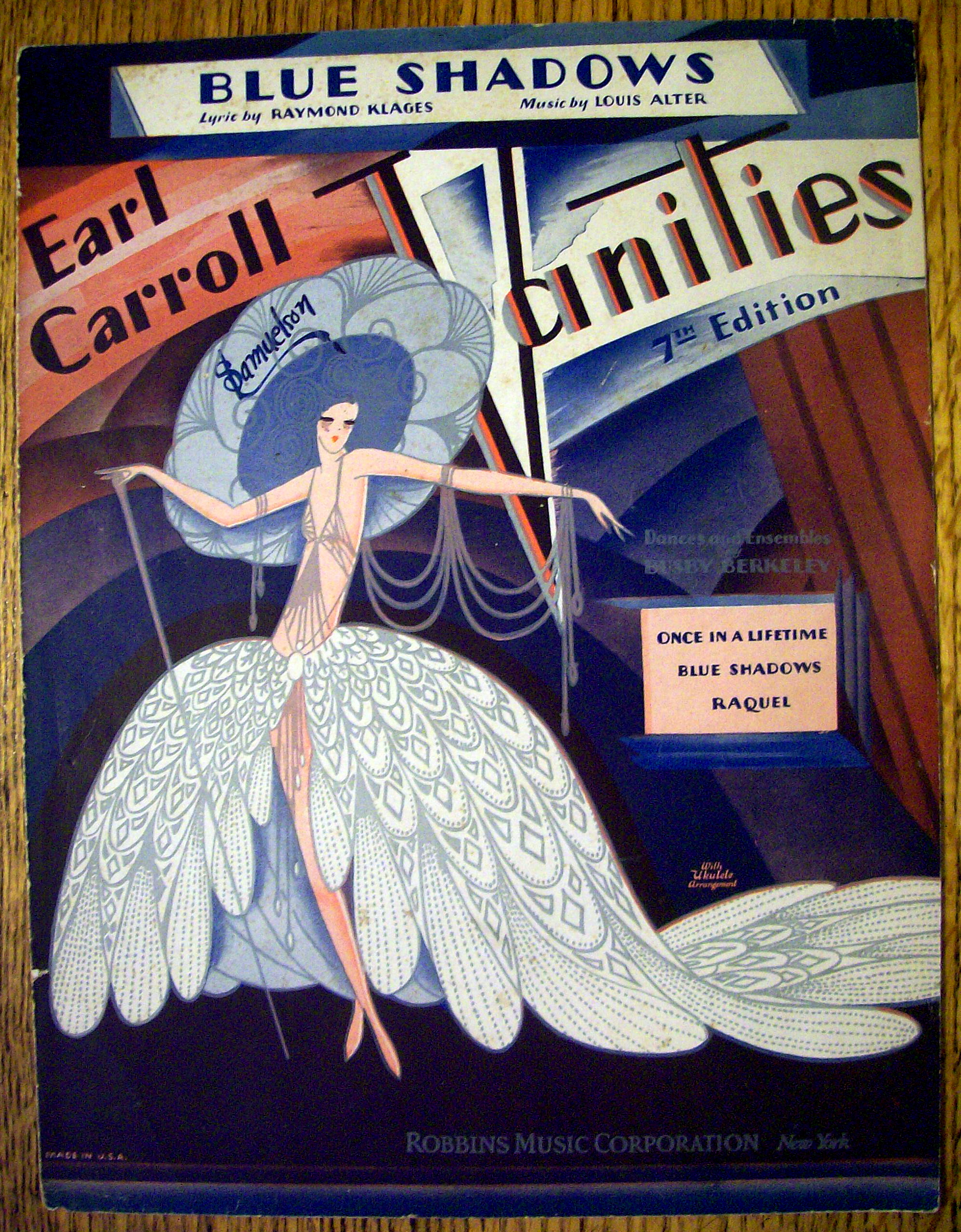 Sheet Music For 1928 Blue Shadows