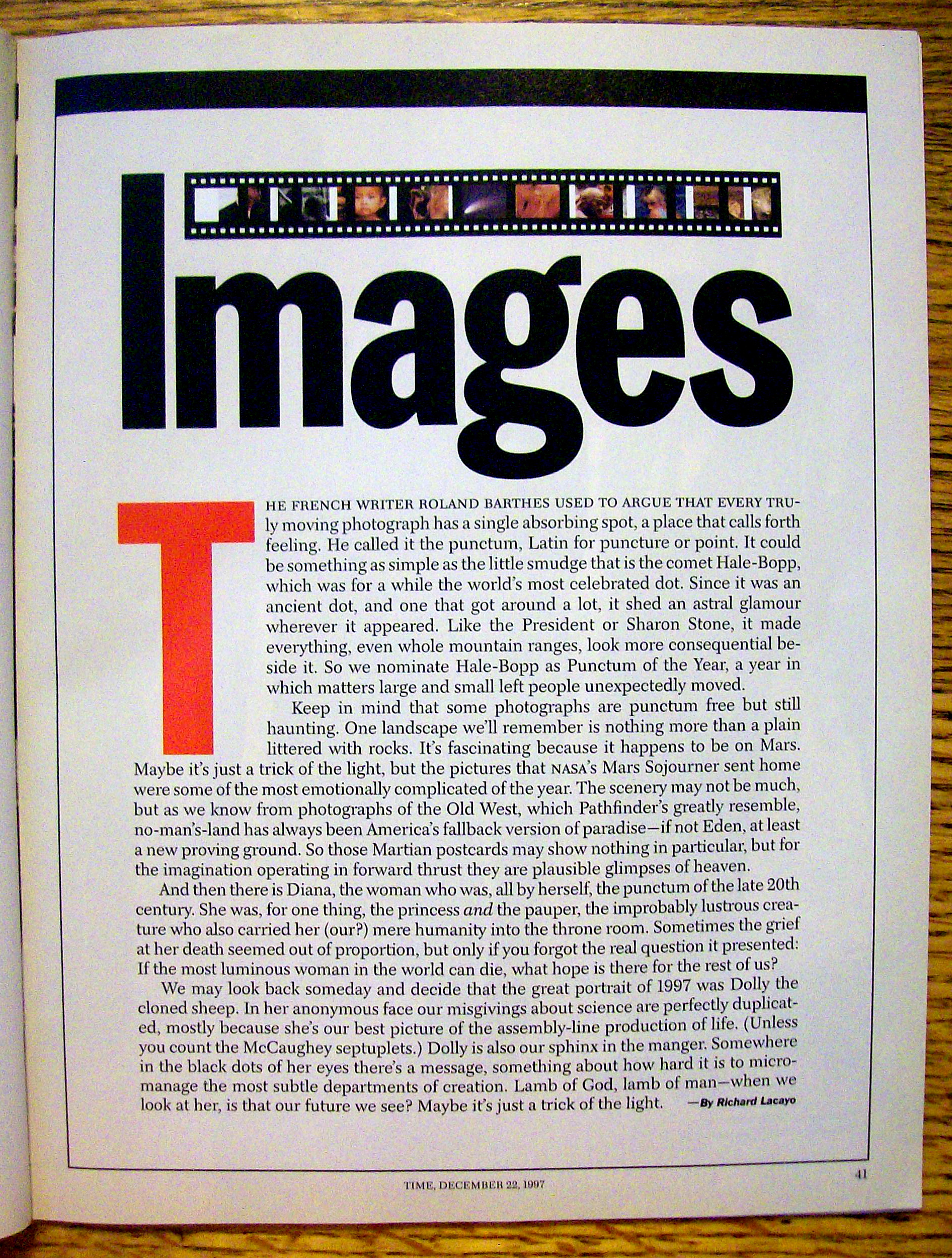 Time Magazine-December 22, 1997-Princess Diana