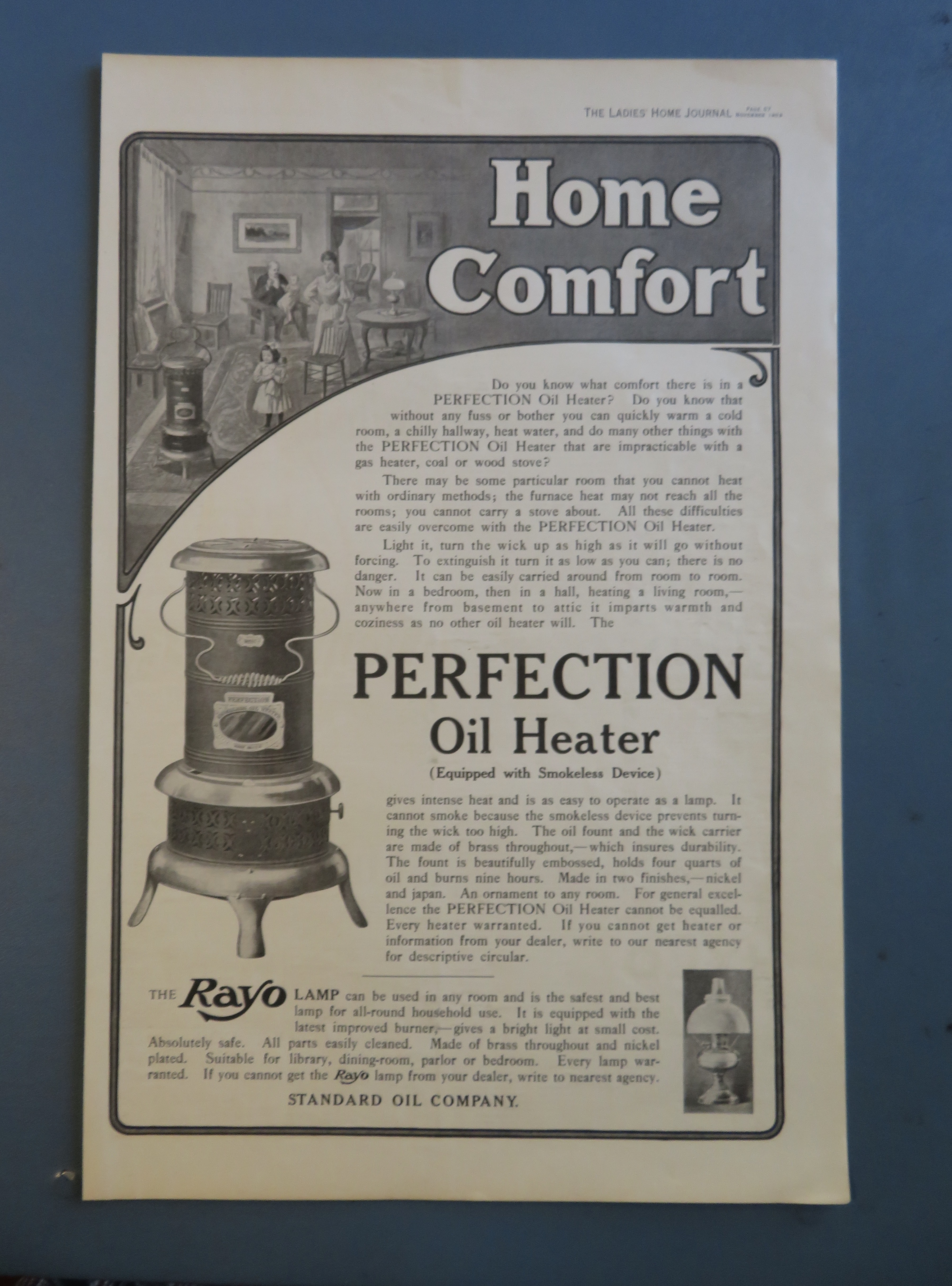 1906 Perfection Oil Heater with the Oil Heater