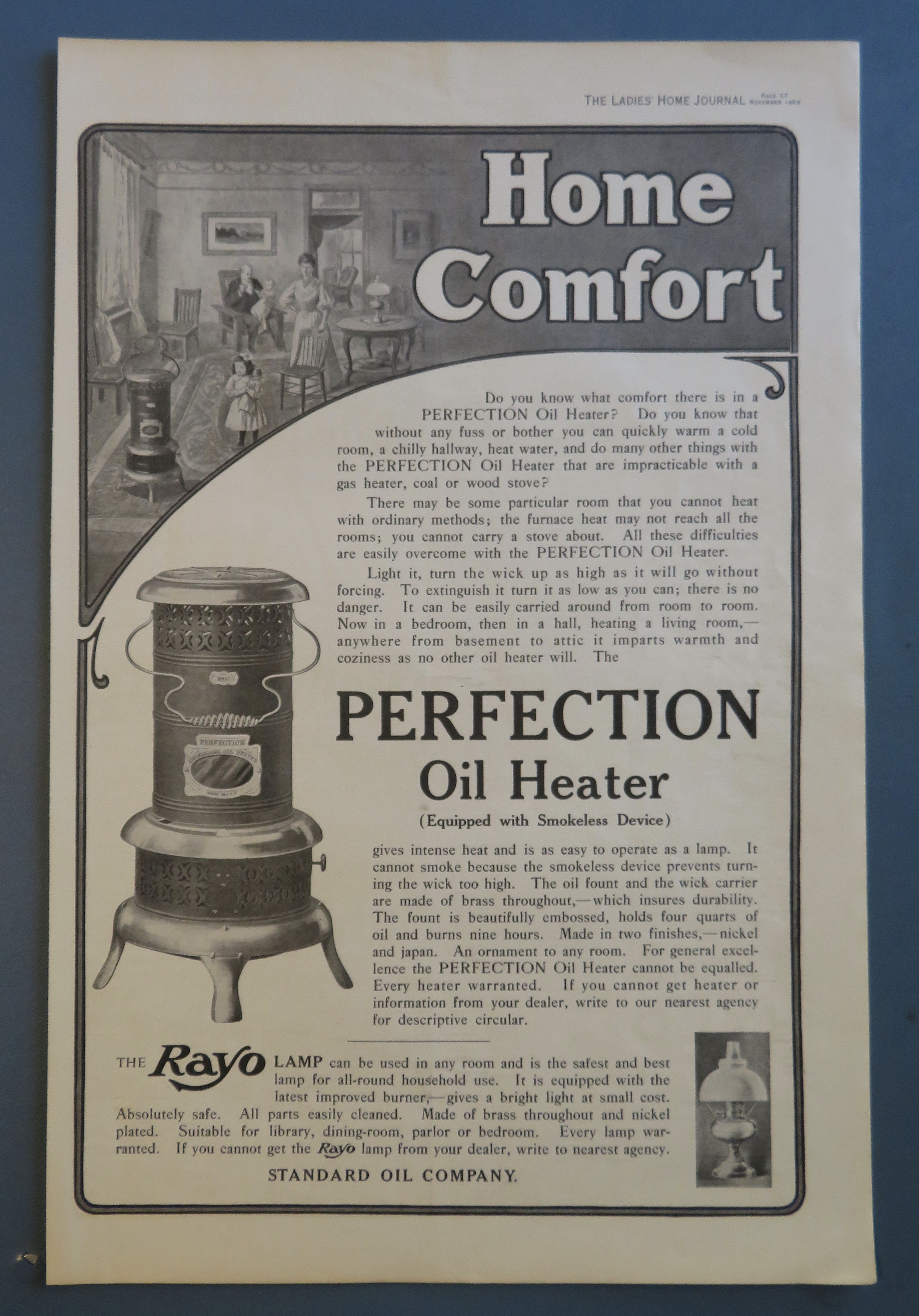 1906 Perfection Oil Heater with the Oil Heater