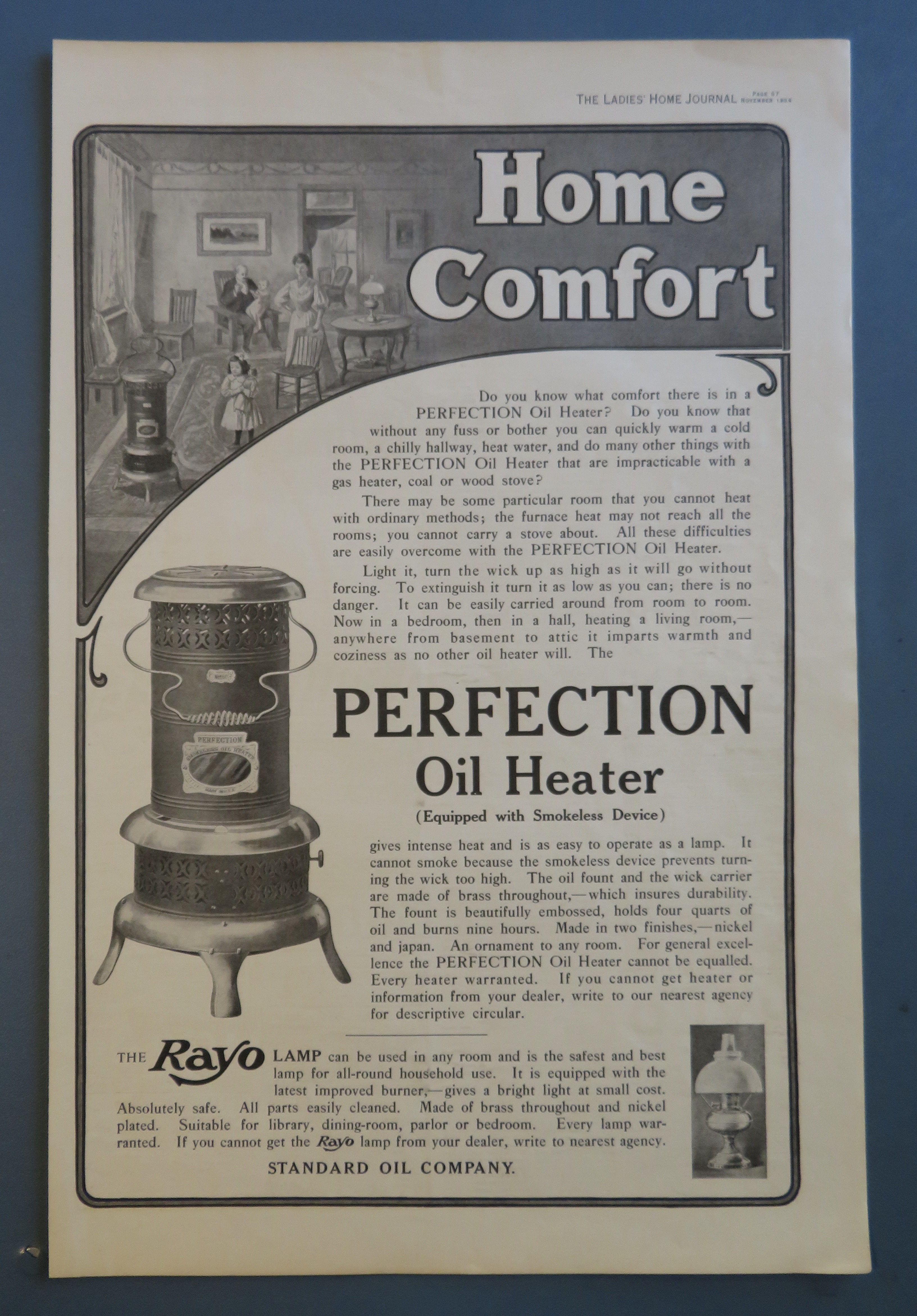 1906 Perfection Oil Heater with the Oil Heater