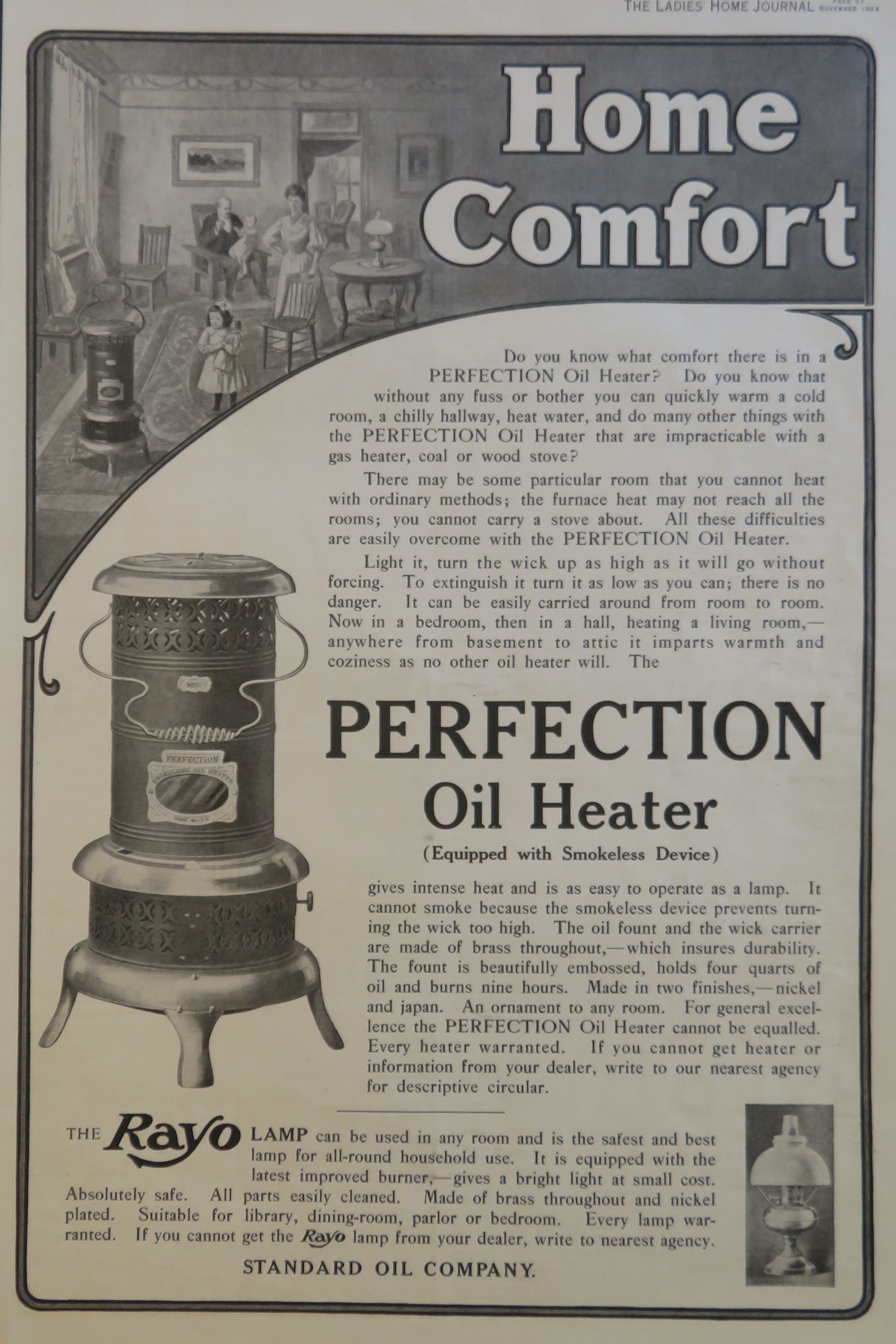1906 Perfection Oil Heater with the Oil Heater