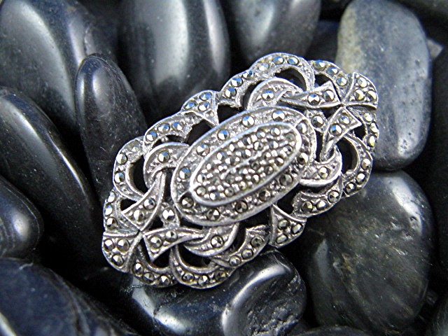 Sterling Silver Marquisite Ring Antique