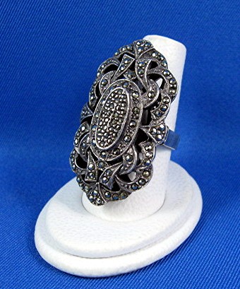 Sterling Silver Marquisite Ring Antique