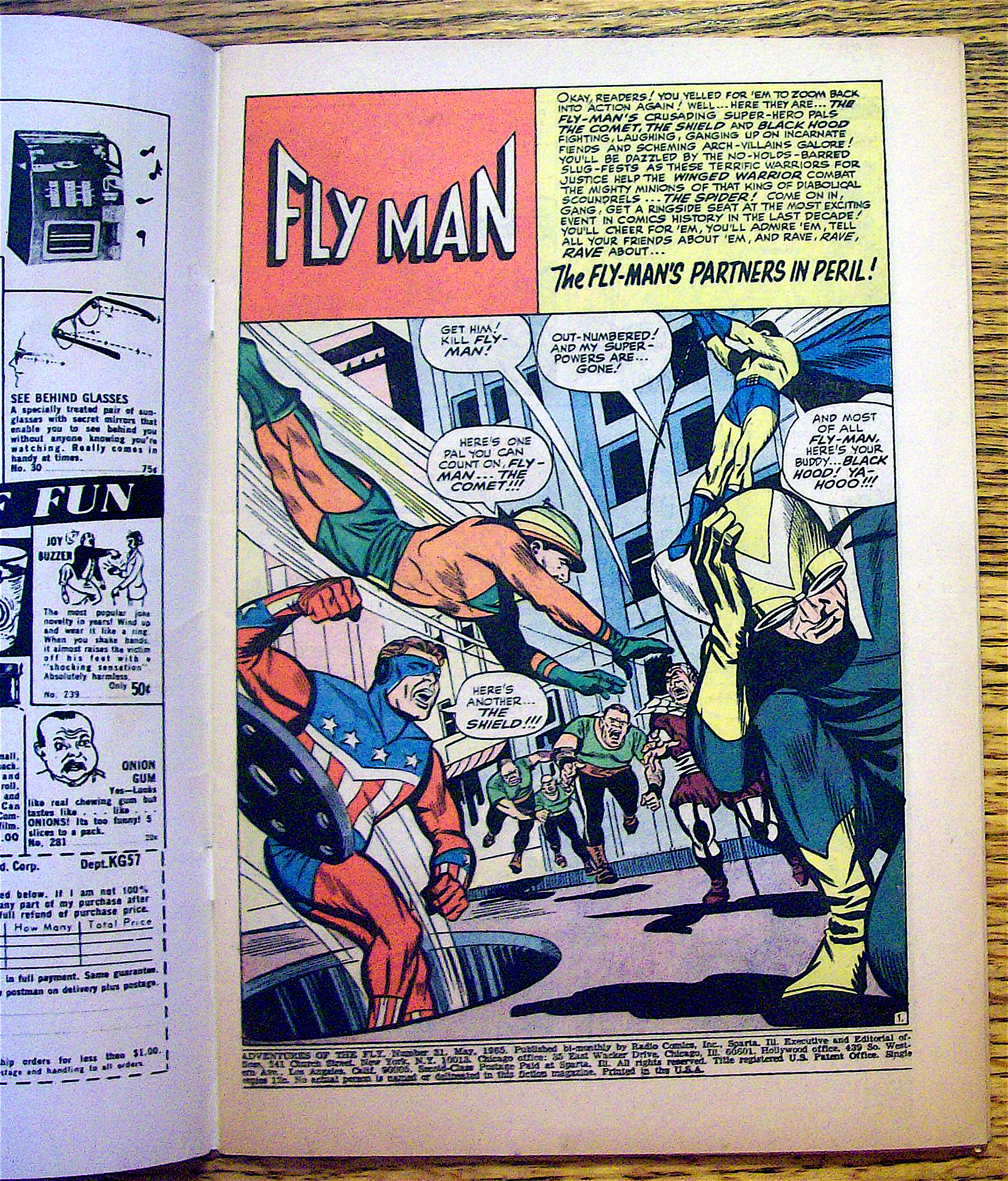 Fly Man Comic #31 May 1965 Fly Man's Partners In Peril