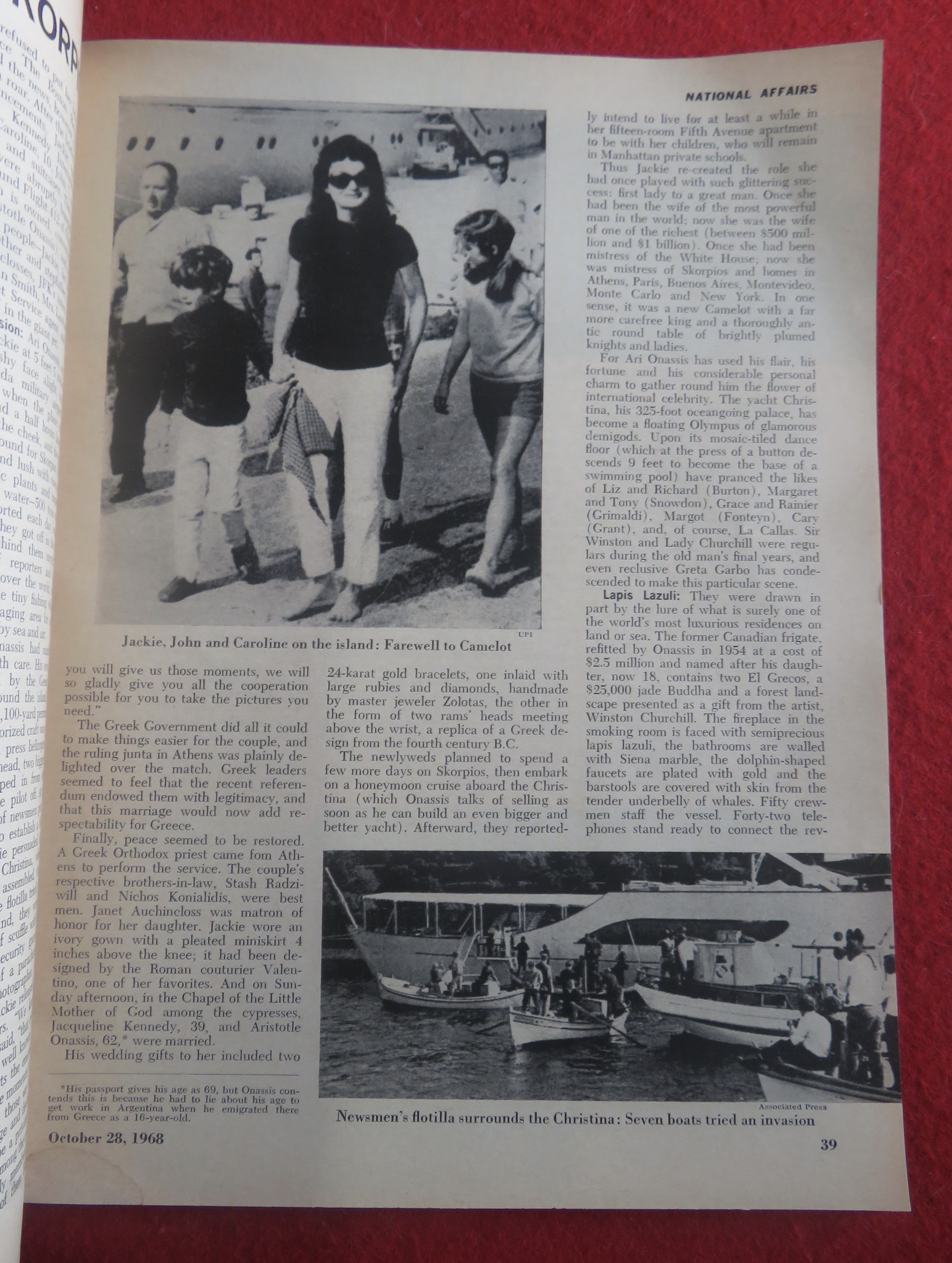 Newsweek Magazine-October 28, 1968-Jackie Onassis