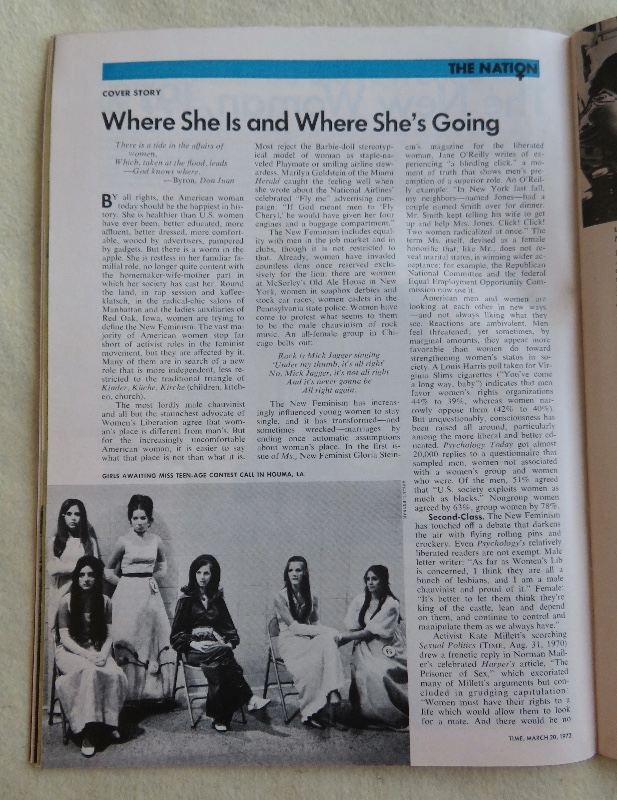 Time Magazine March 20, 1972 The American Woman