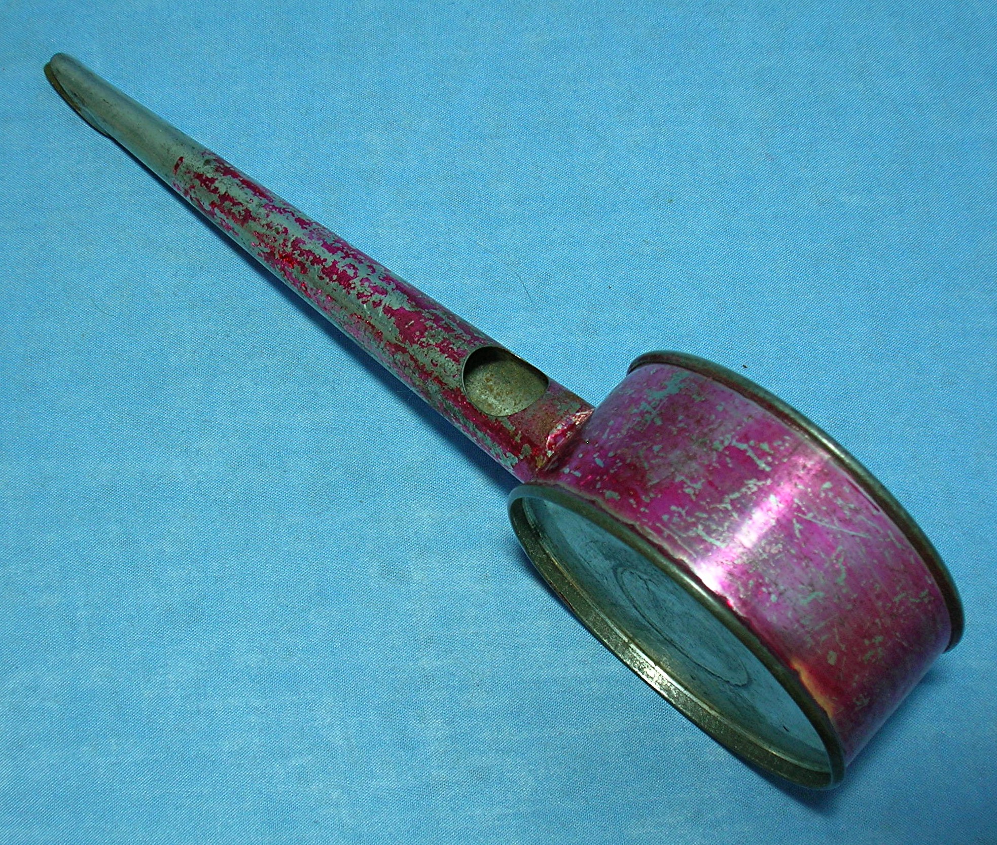 Vintage tin noise maker, whistle and rattle .  .  .