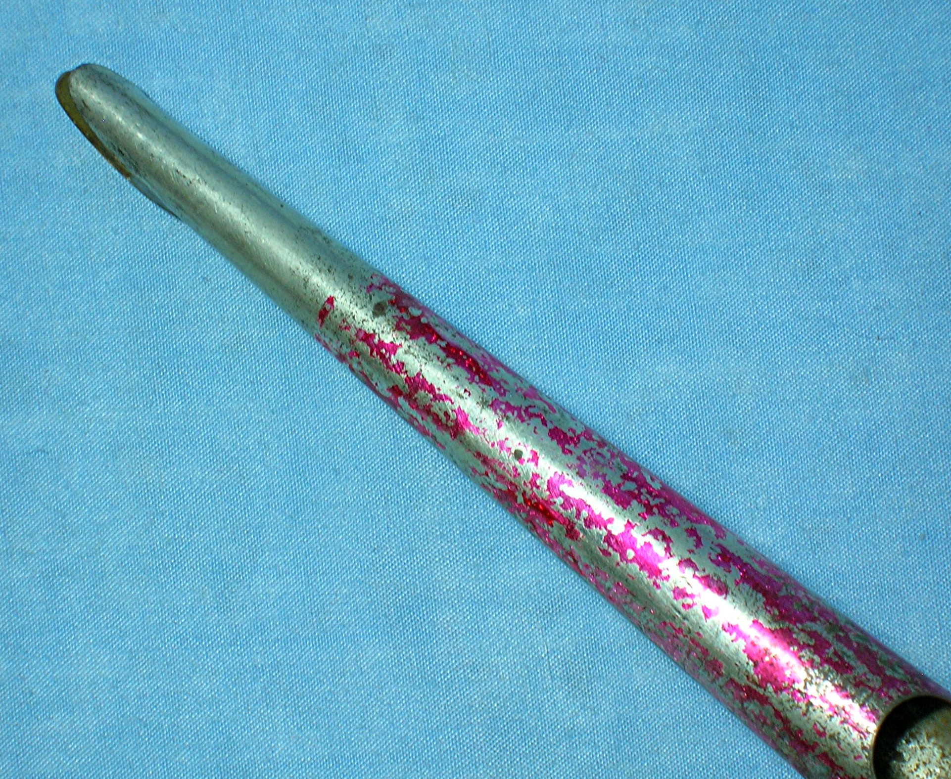 Vintage tin noise maker, whistle and rattle .  .  .