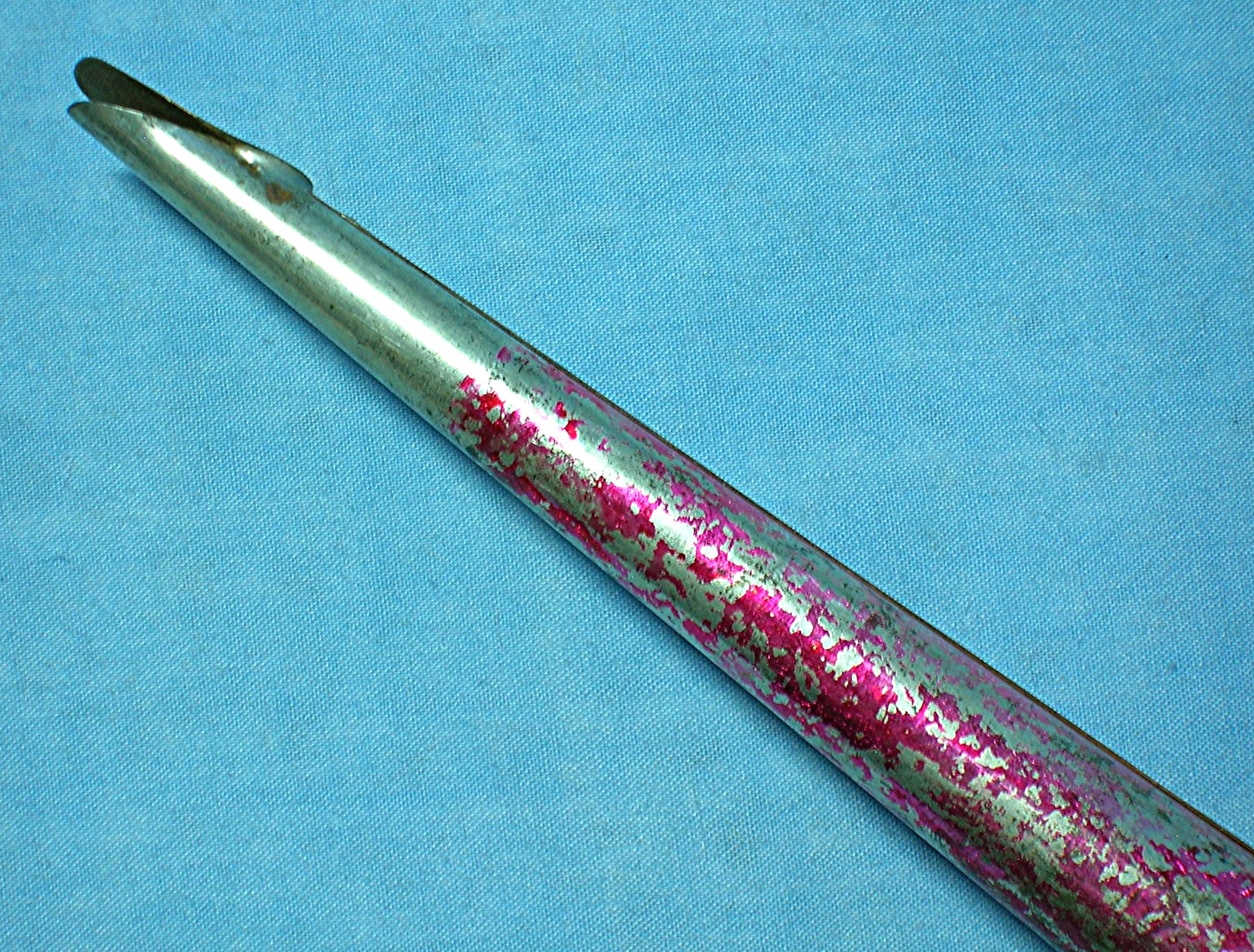 Vintage tin noise maker, whistle and rattle .  .  .