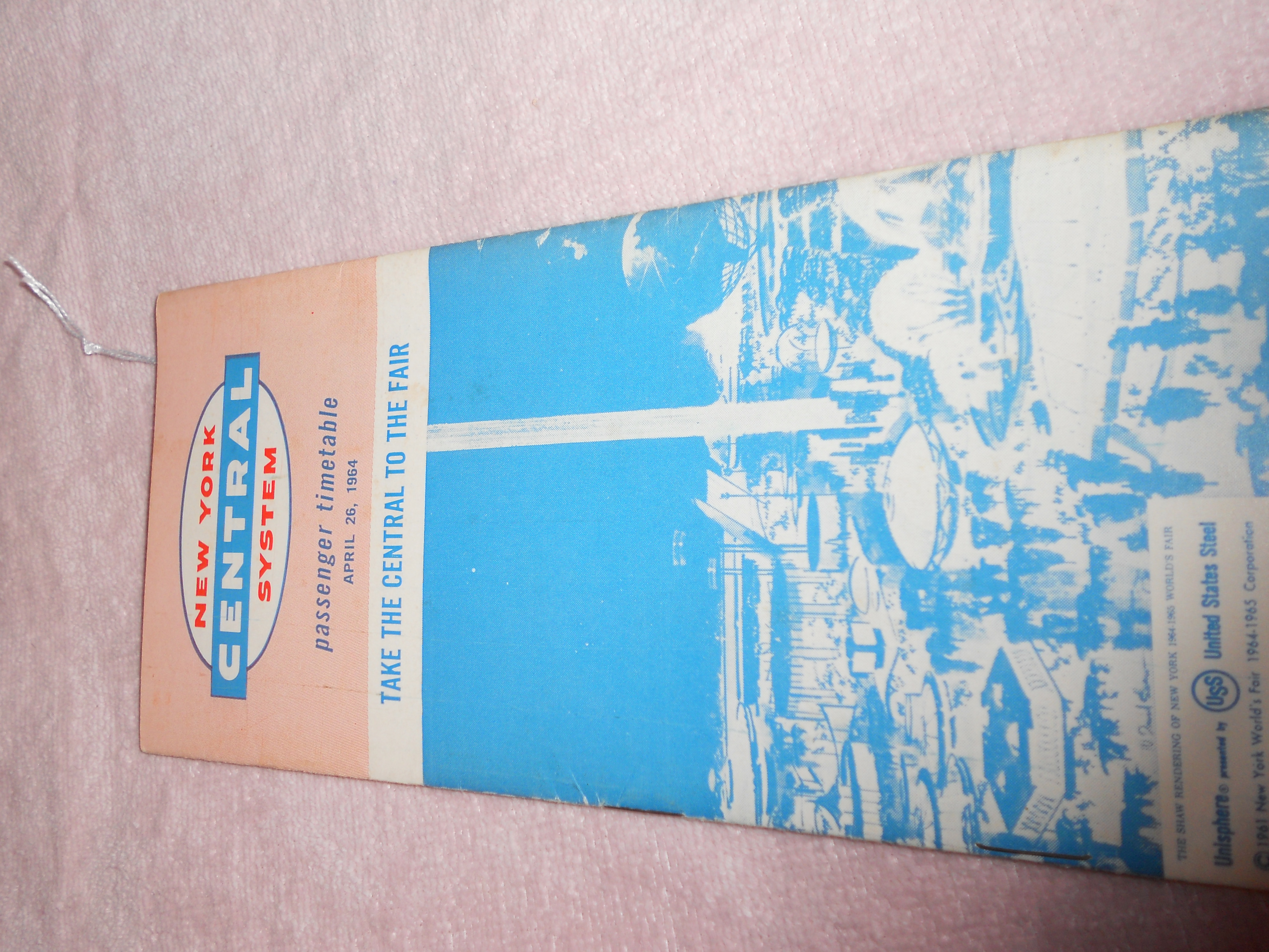 New York Worlds Fair Train Timetable 1965