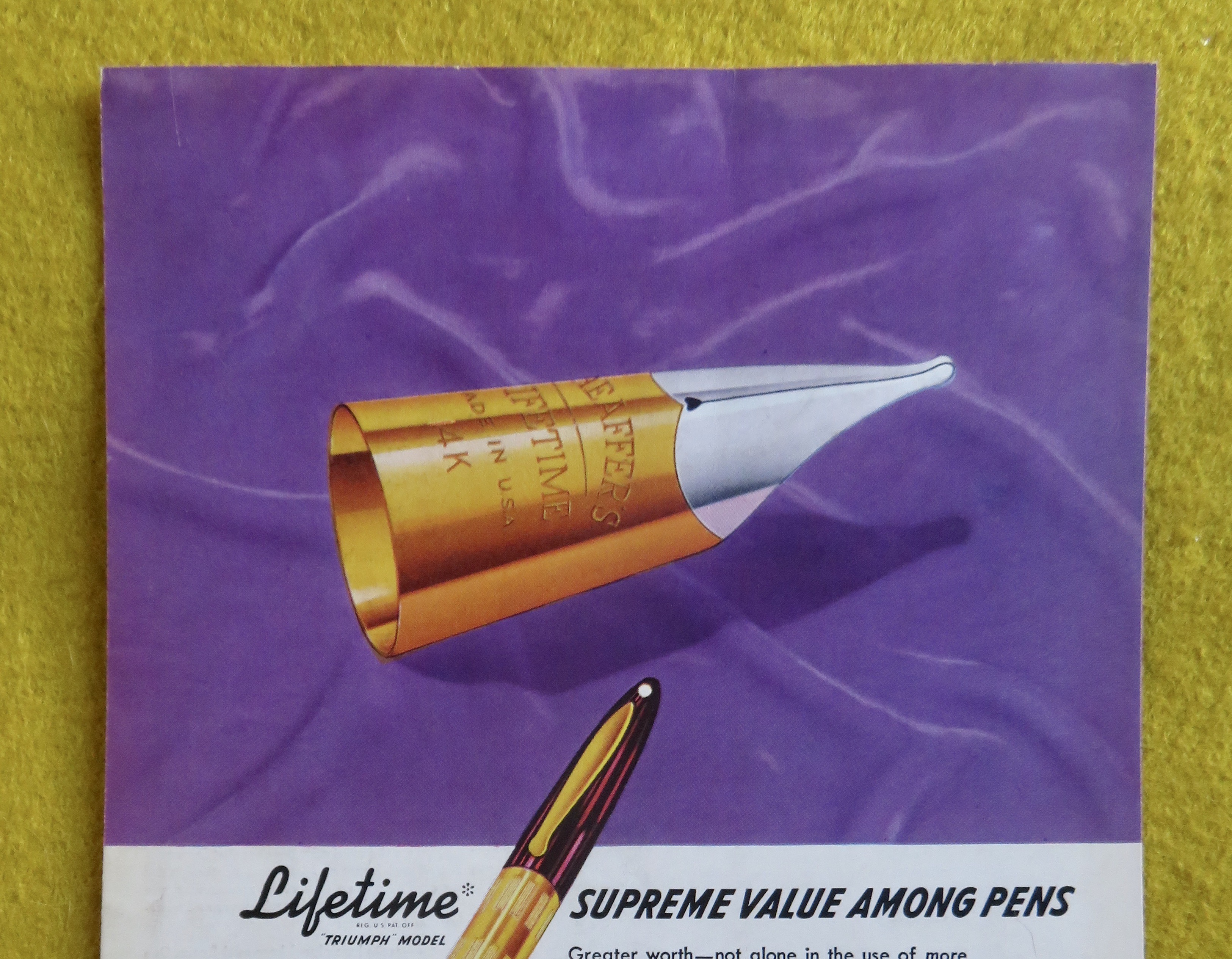 1944 Sheaffer Pens with Triumph Lifetime Pen
