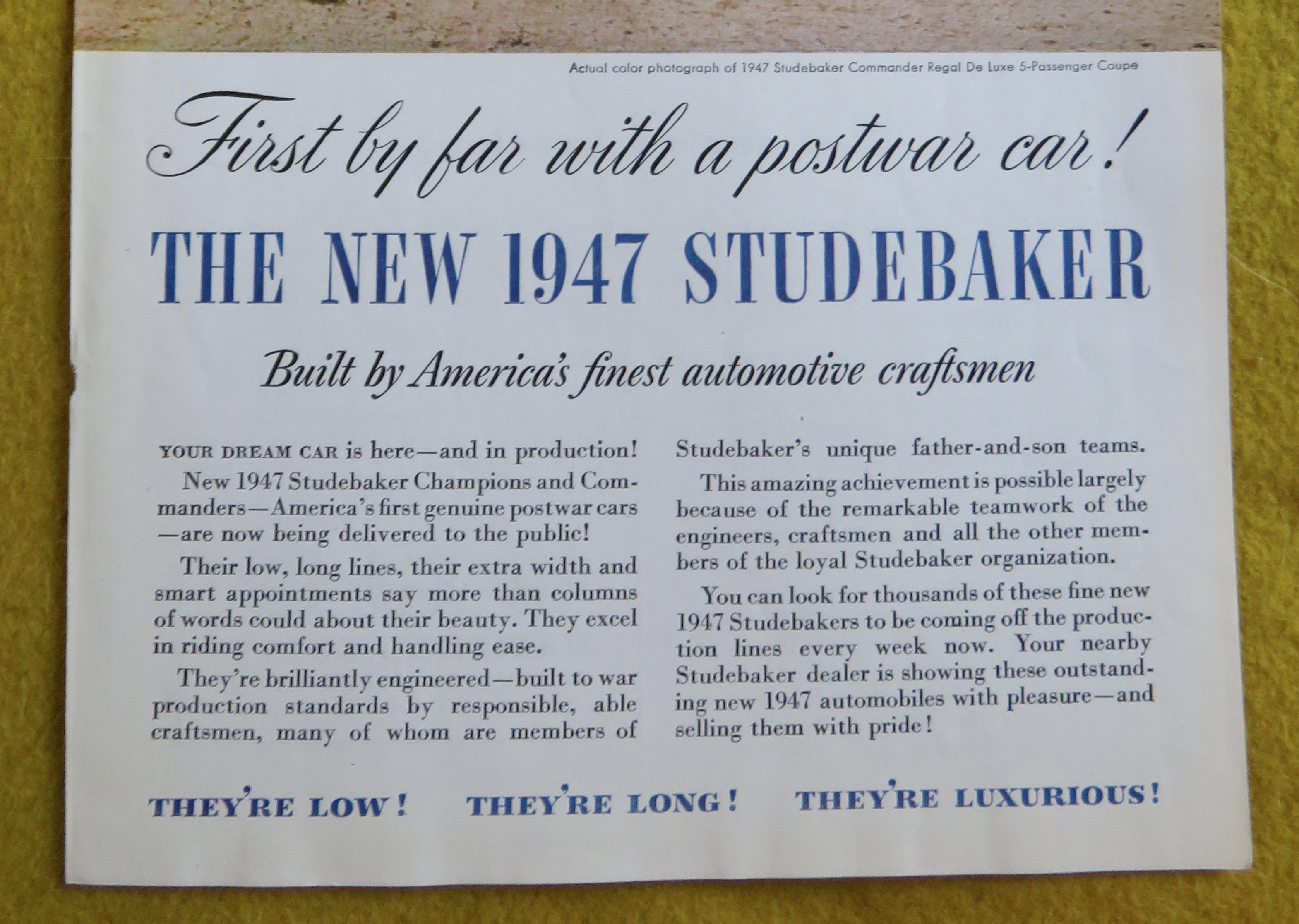 1946 Studebaker Automobile with the Commander Regal