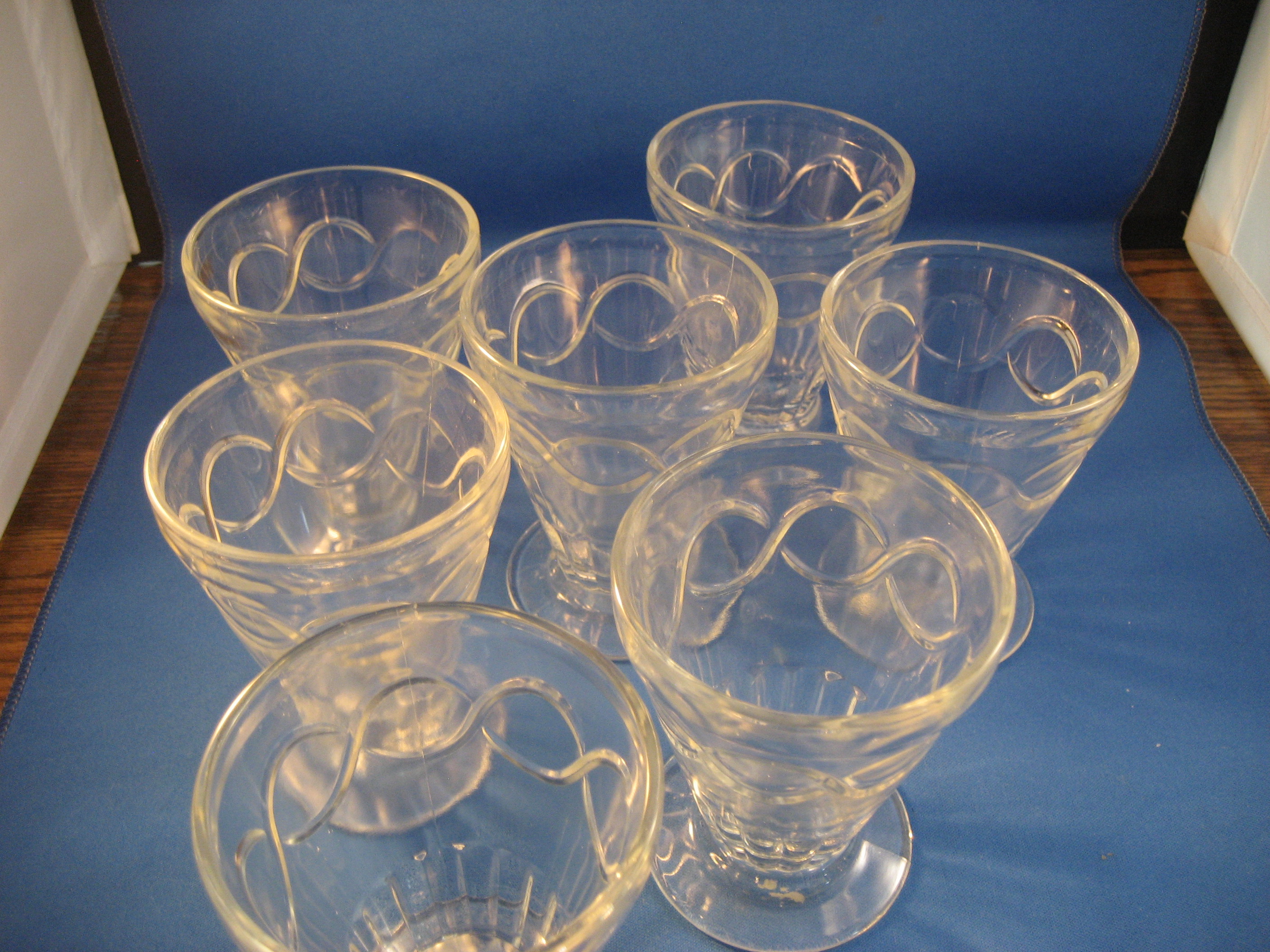 Seven Old Sherbert-Ice Cream Dishes