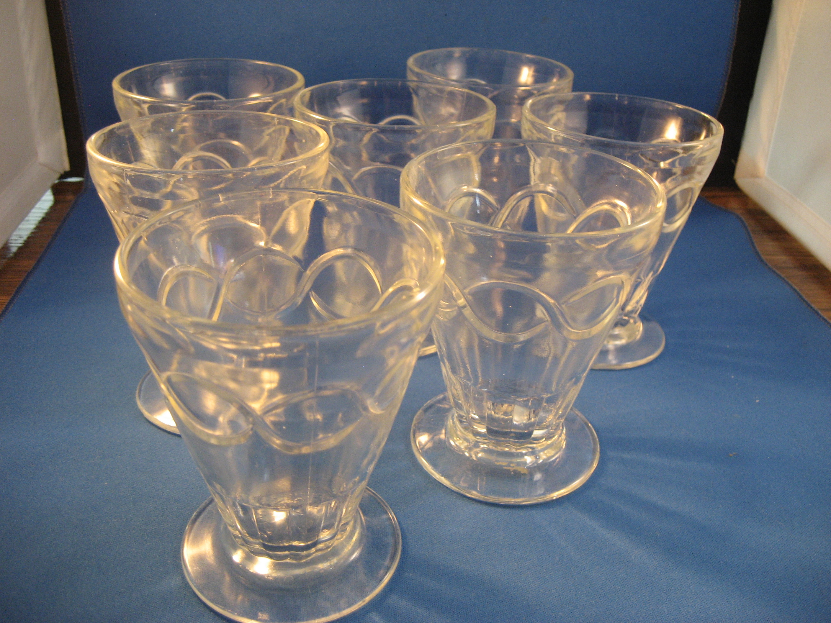 Seven Old Sherbert-Ice Cream Dishes