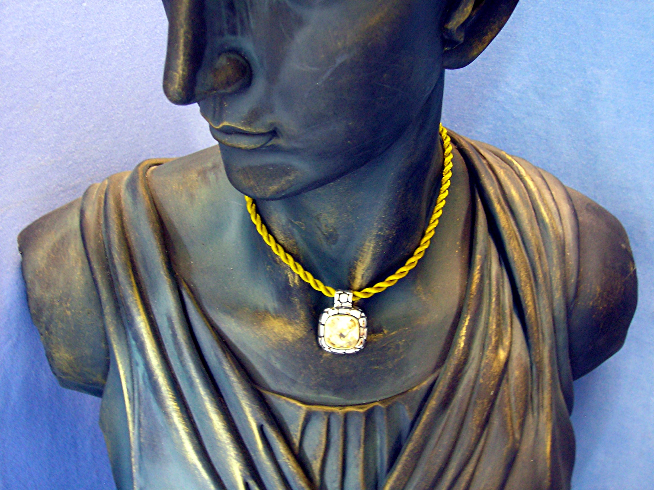 Pendant Sterling Silver Gold Vermeil Lemon Citrine CZ