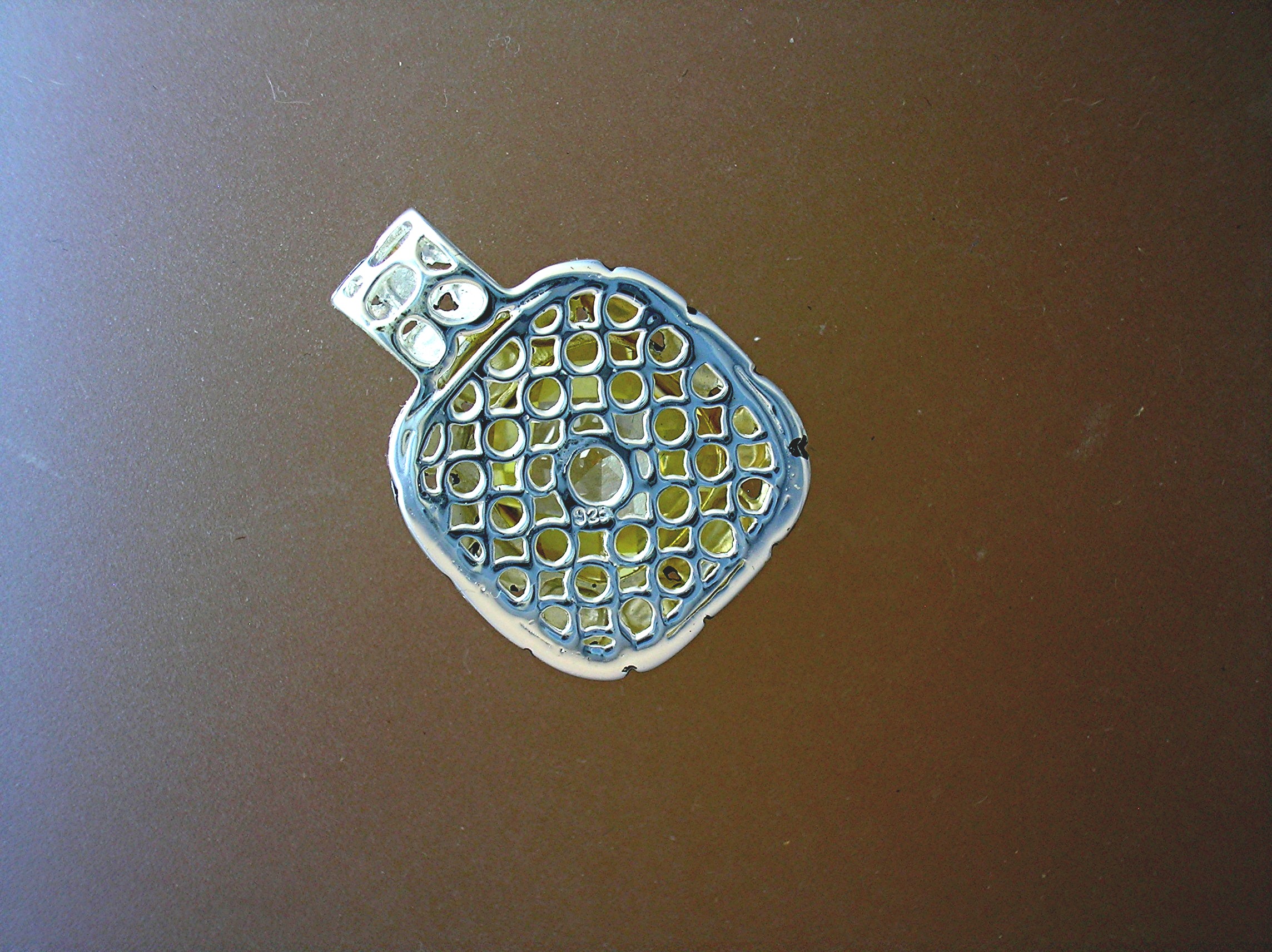 Pendant Sterling Silver Gold Vermeil Lemon Citrine CZ