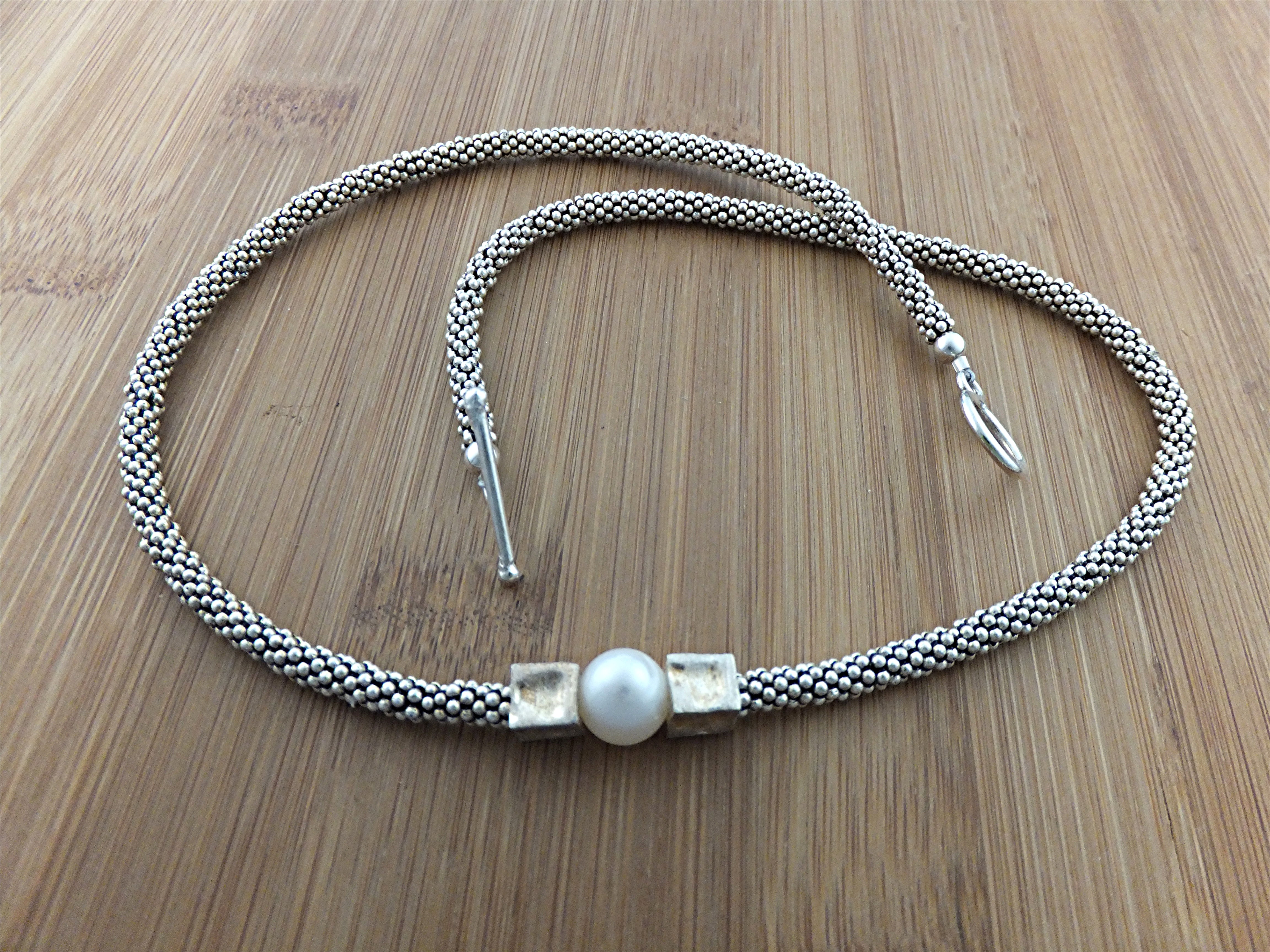 Necklace Sterling Silver 9mm Freshwater Pearl  Toggle C