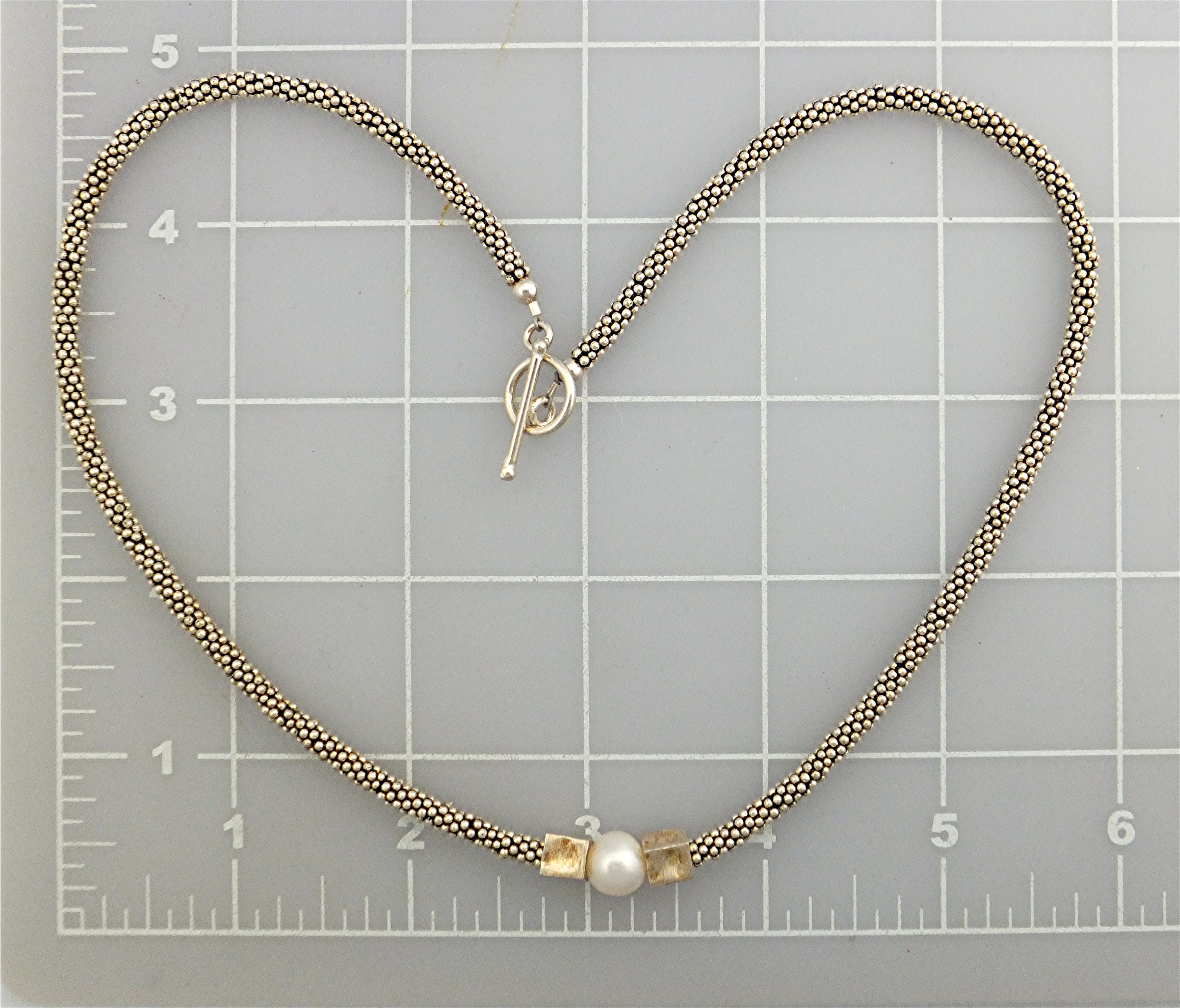 Necklace Sterling Silver 9mm Freshwater Pearl  Toggle C