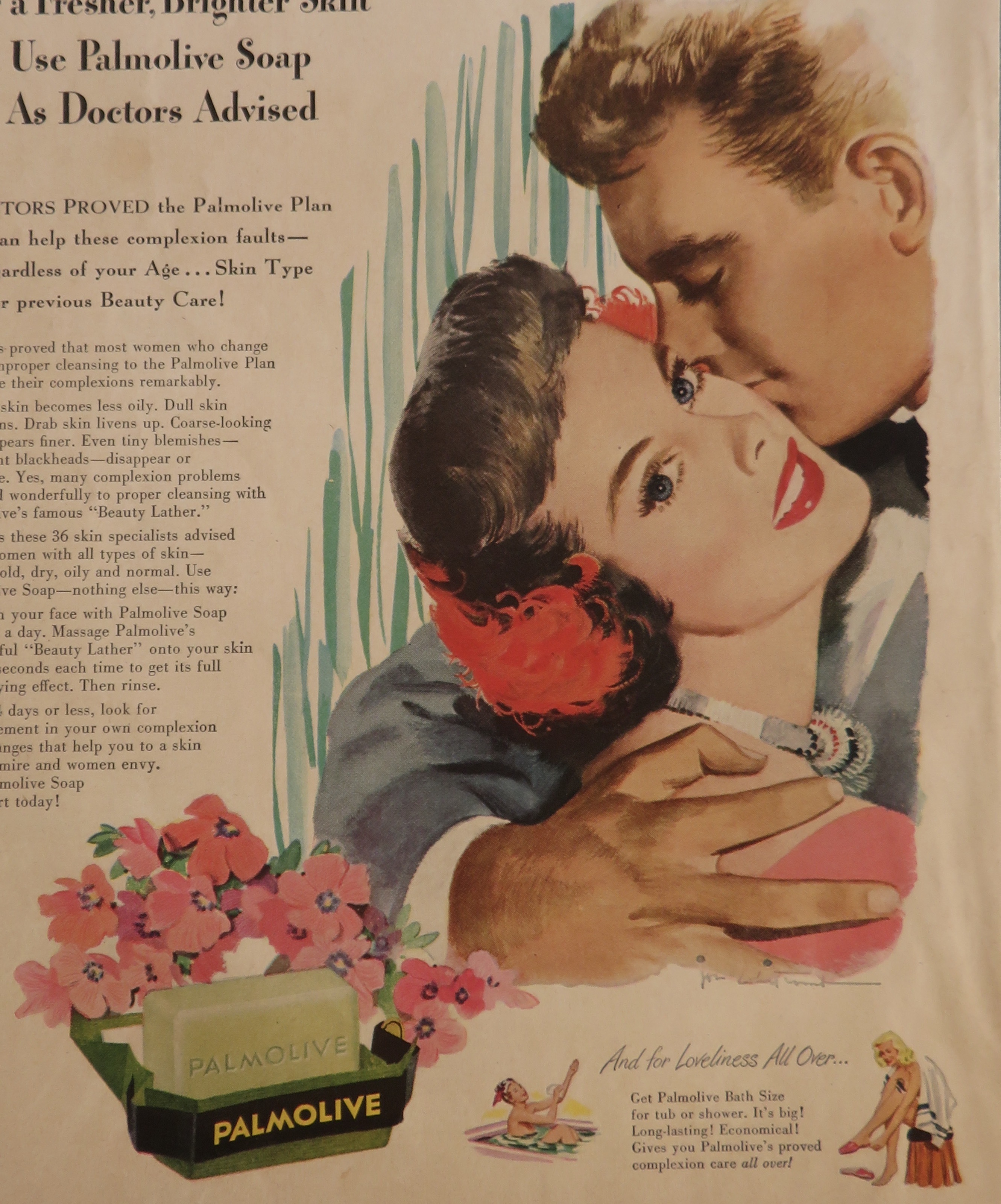 1949 Palmolive Soap with Lovely Woman with a Man