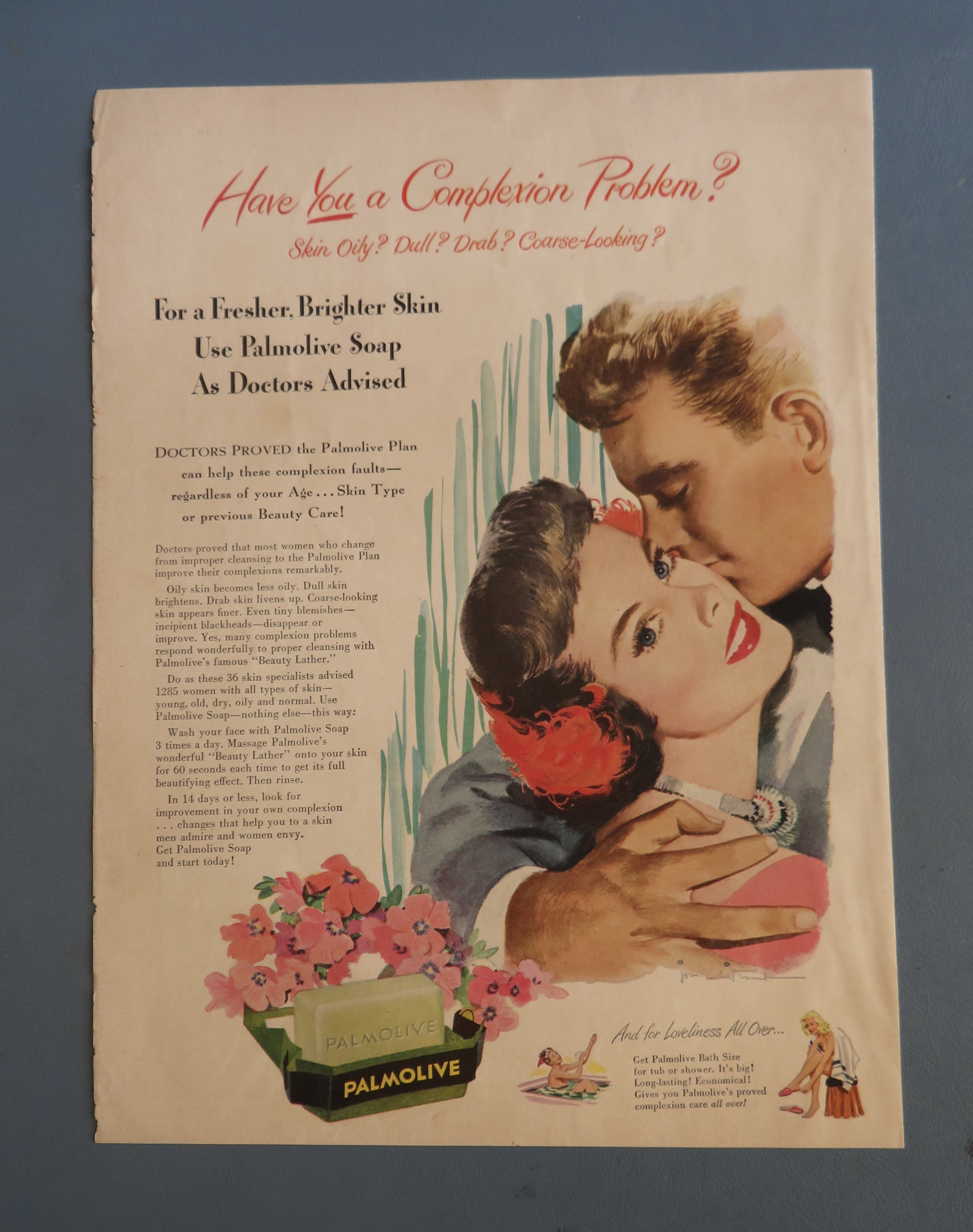 1949 Palmolive Soap with Lovely Woman with a Man