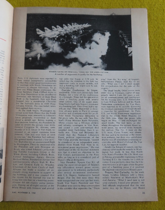 Time Magazine November 8, 1968 The Bombing Decision