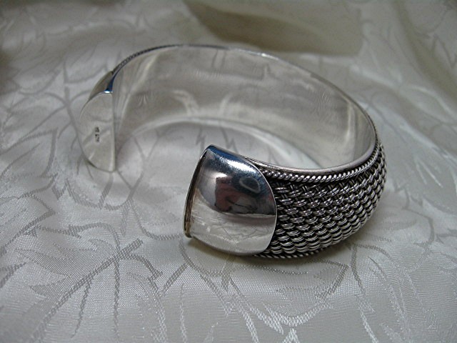 Bali Sterling Silver Wide Cuff Signed BA 56 Grams