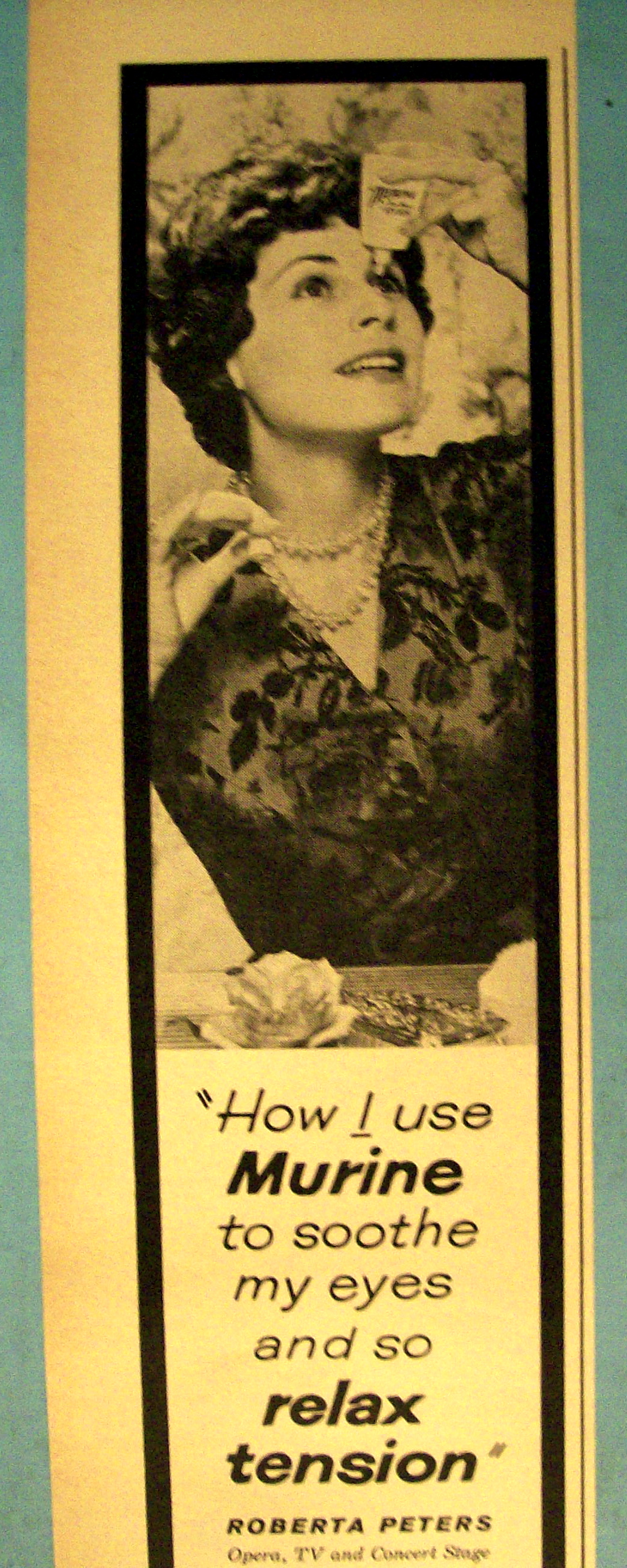 Vintage Ad: 1960 Murine with Roberta Peters
