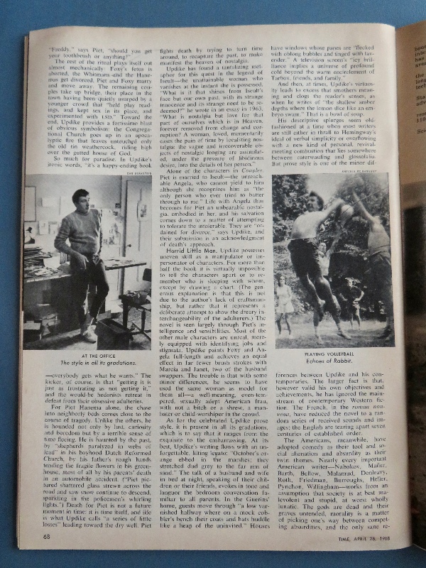 Time Magazine April 26, 1968 Author John Updike