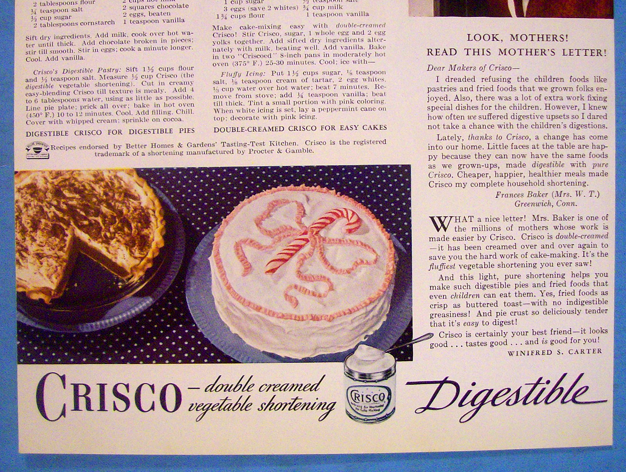 1937 Crisco Shortening with Children Having Cake