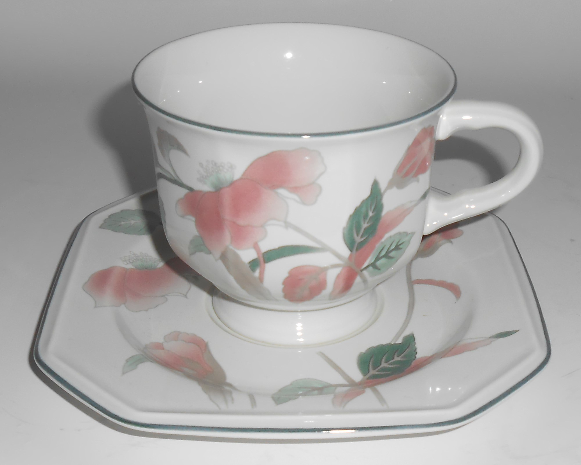 Mikasa China Silk Flowers Cup & Saucer Set