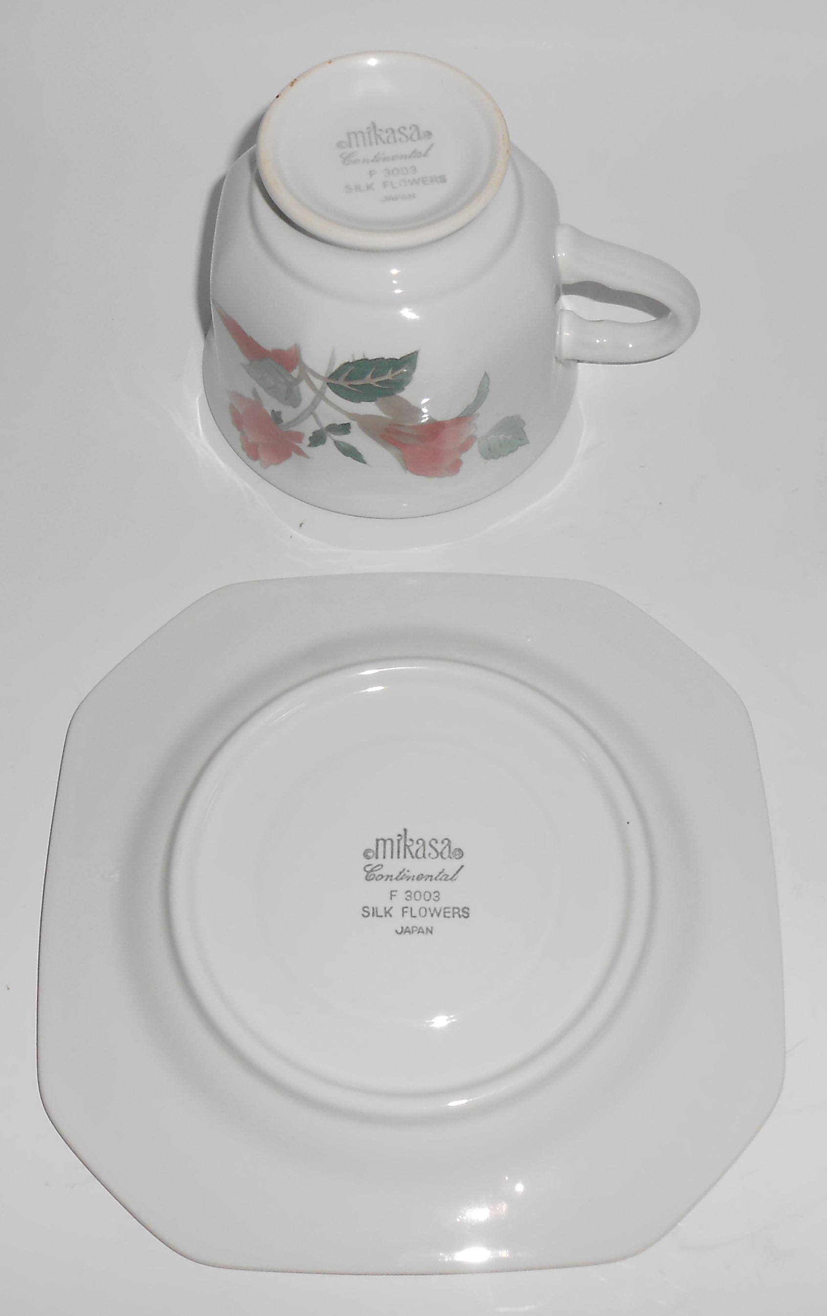 Mikasa China Silk Flowers Cup & Saucer Set