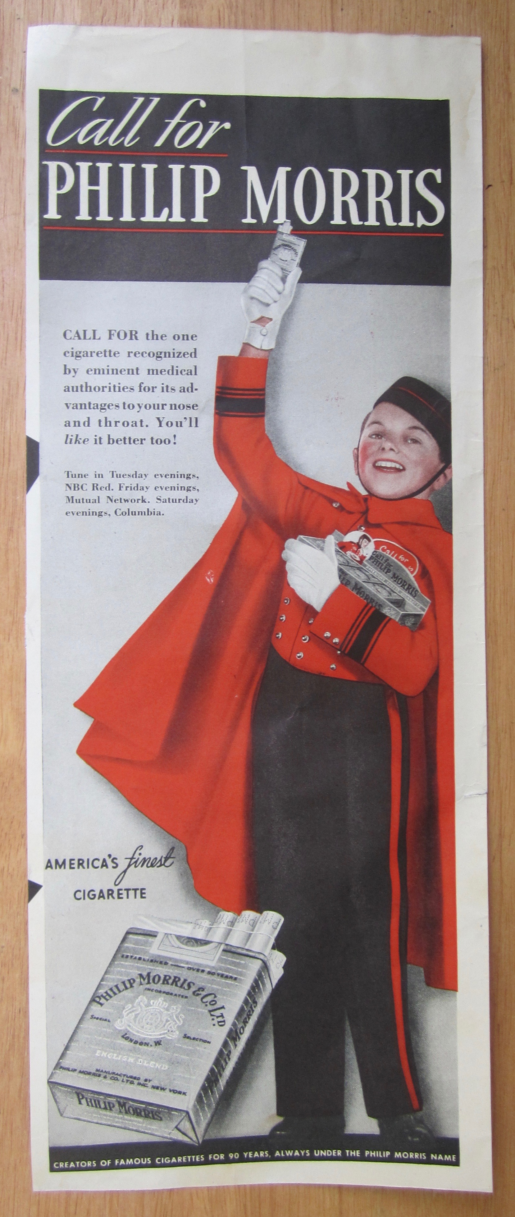 1939 Philip Morris Cigarettes with Philip Morris Man