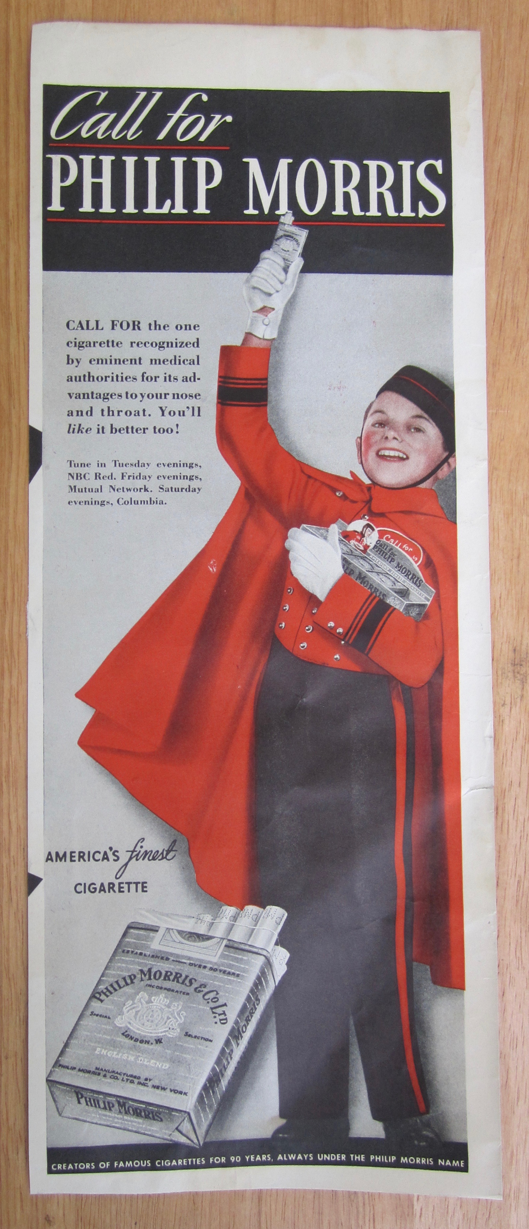 1939 Philip Morris Cigarettes with Philip Morris Man