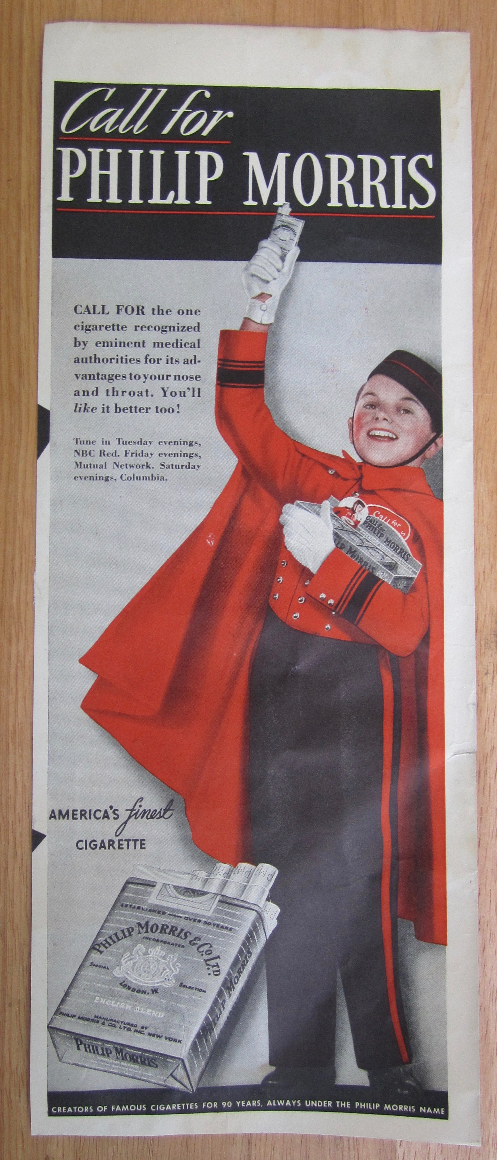 1939 Philip Morris Cigarettes with Philip Morris Man