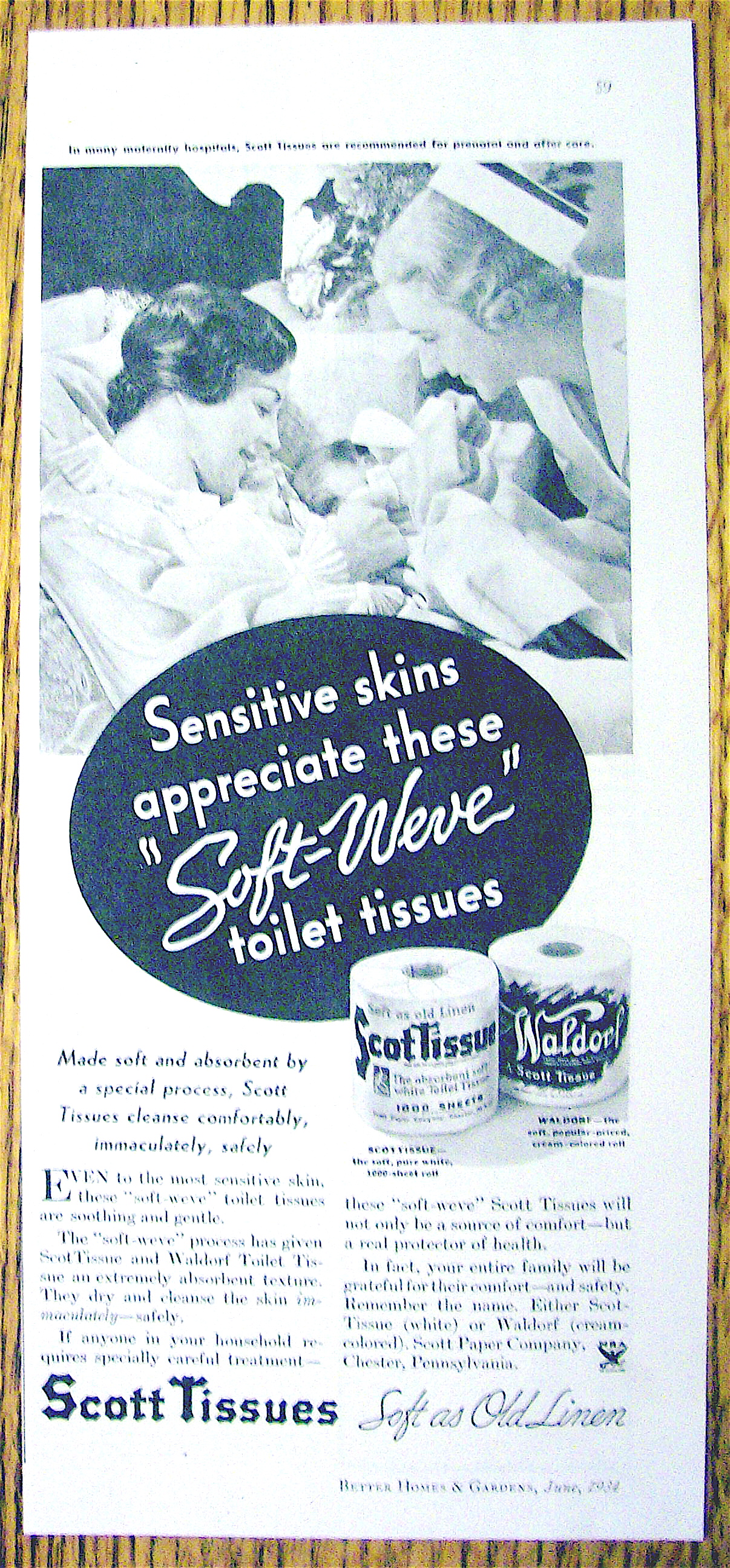 1934 Scott Soft Weve Tissues