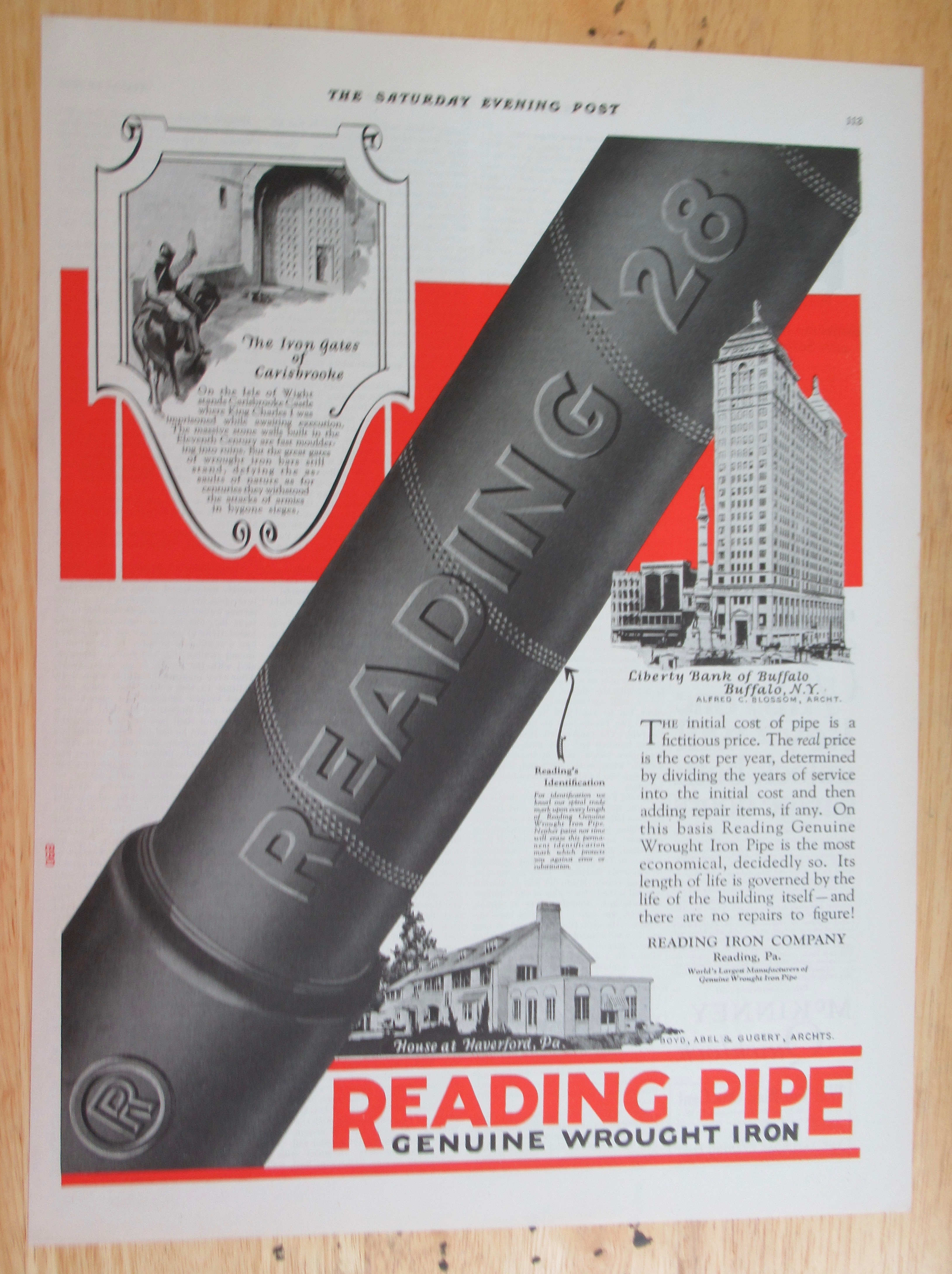 1928 Reading Pipe with the Wrought Iron Pipe