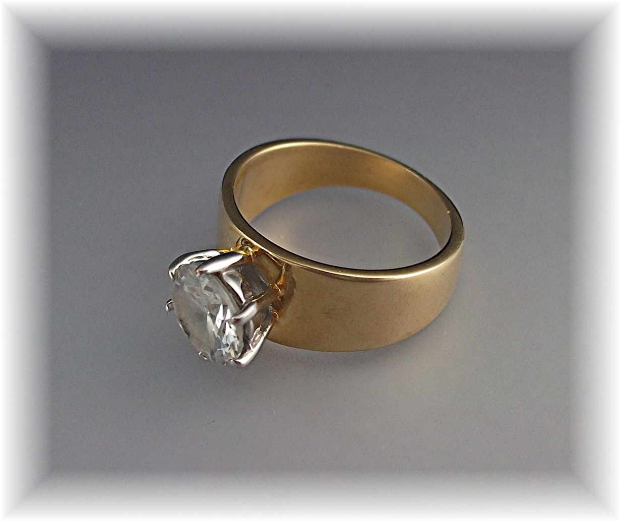 Ring Gold Electroplate 2ct CZ Ring