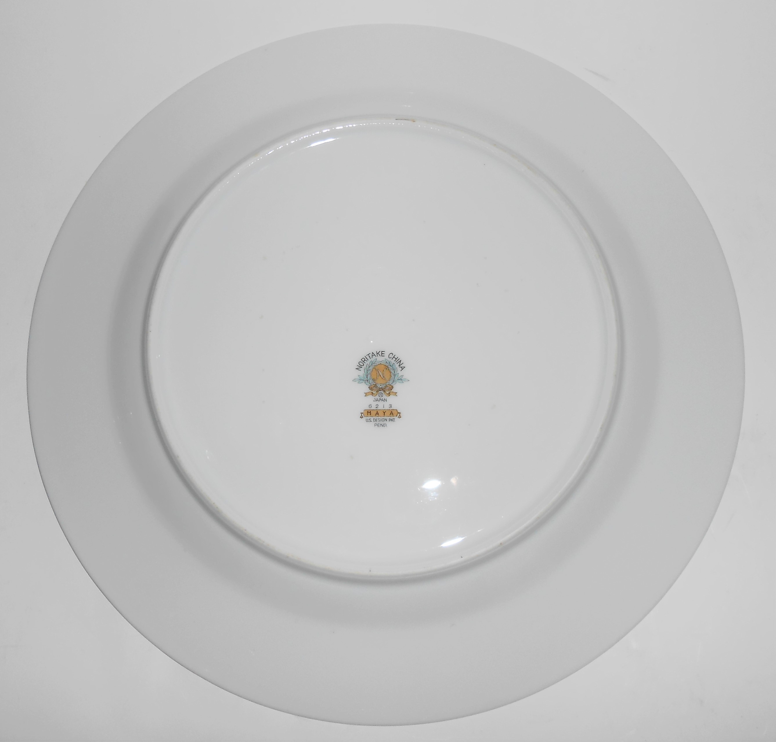 Noritake China Porcelain Maya Gold Band Dinner Plate