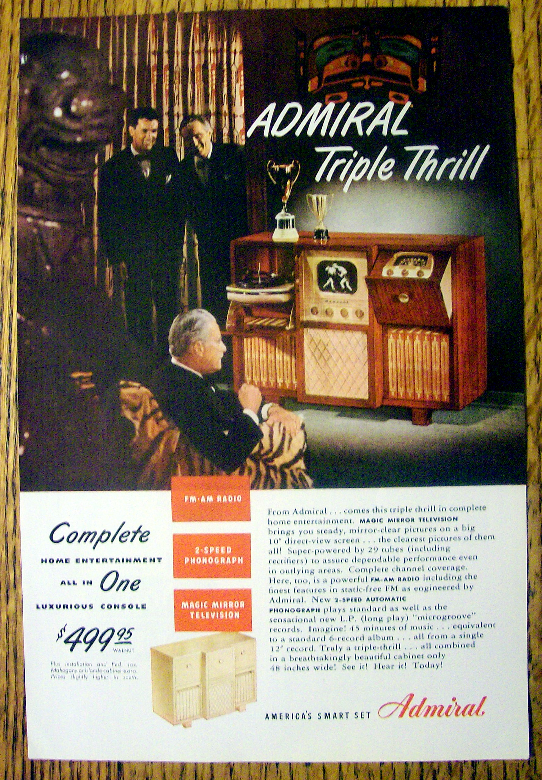 1948 Admiral Triple Thrill w/a Two Speed Phonograph
