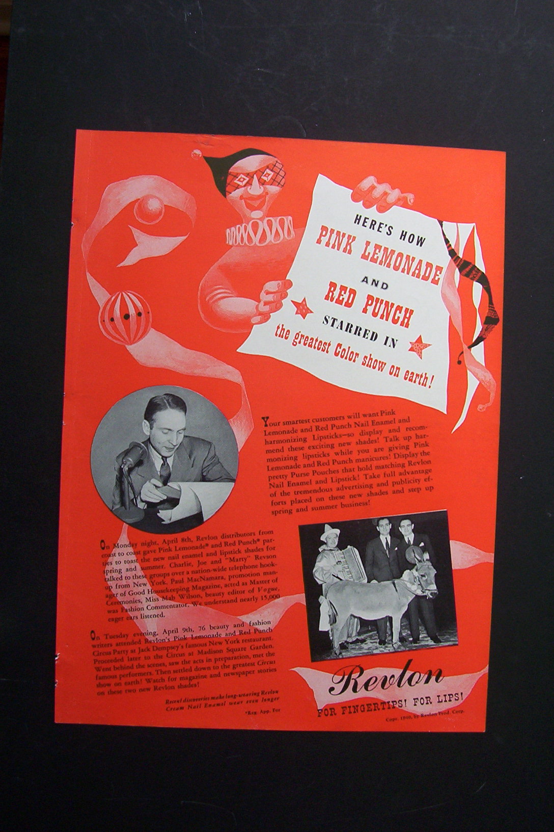 1940 Revlon For Fingertips & Lips with Lemonade & Punch