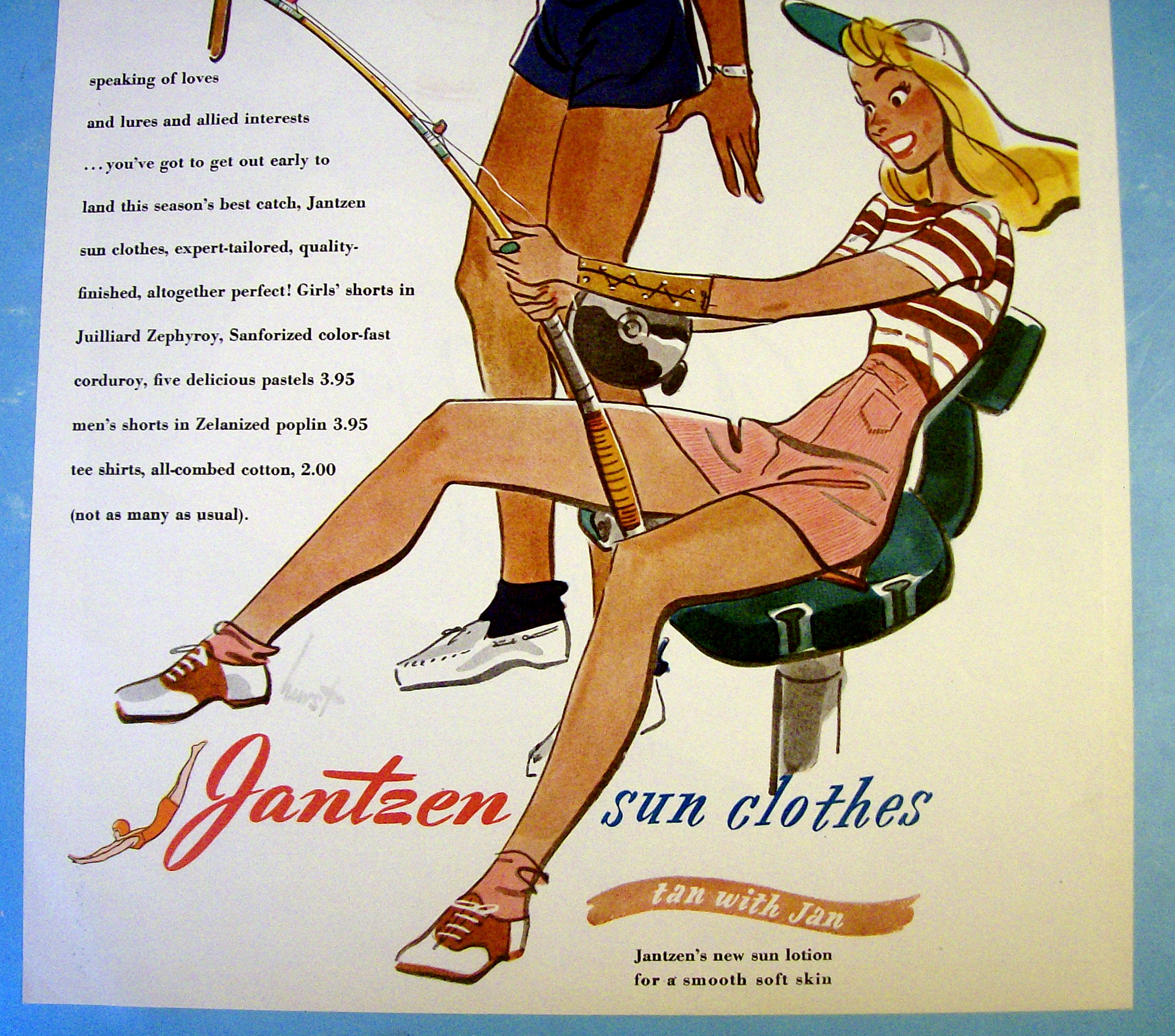 1945 Jantzen Sun Clothes with Couple Fishing