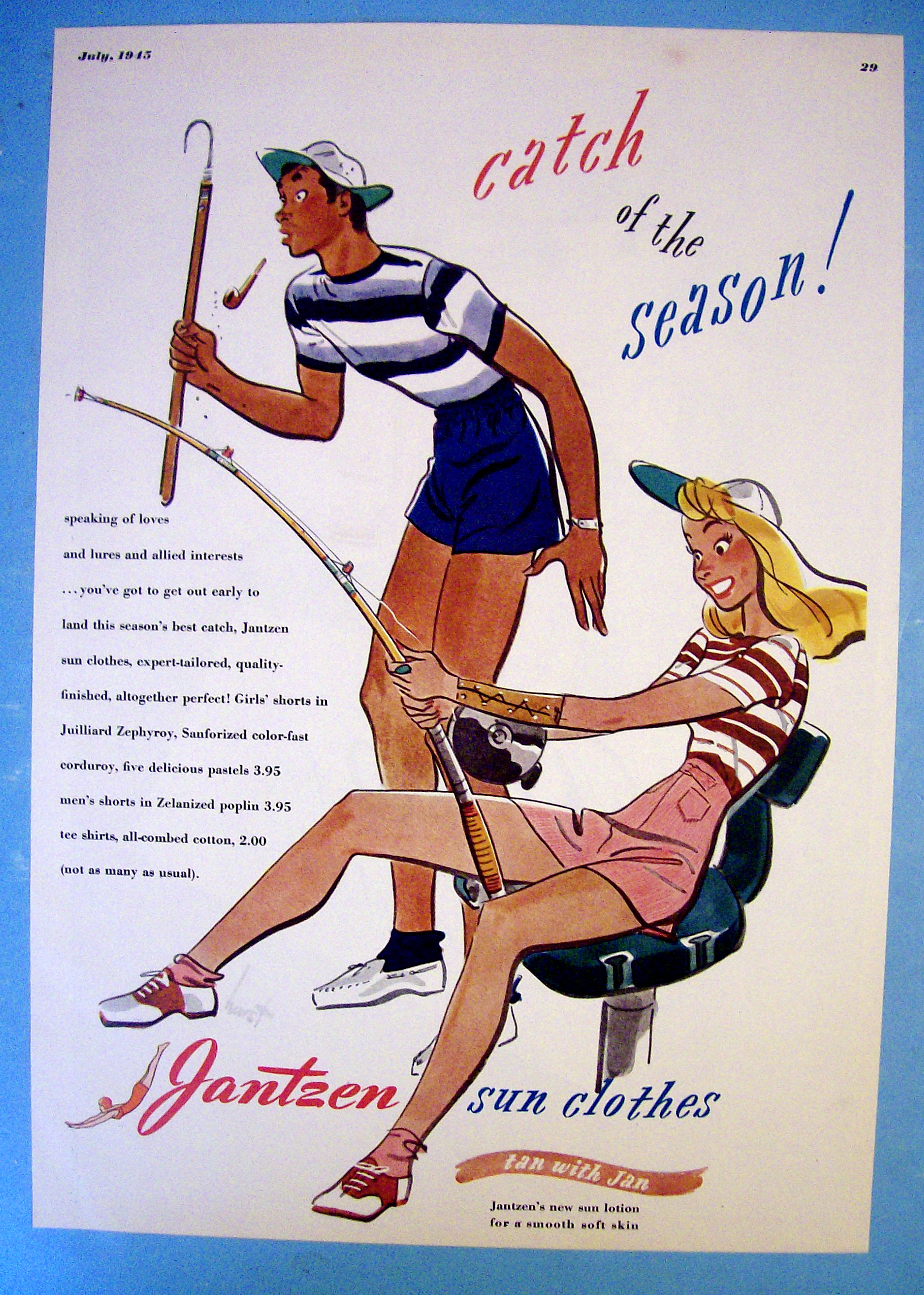 1945 Jantzen Sun Clothes with Couple Fishing