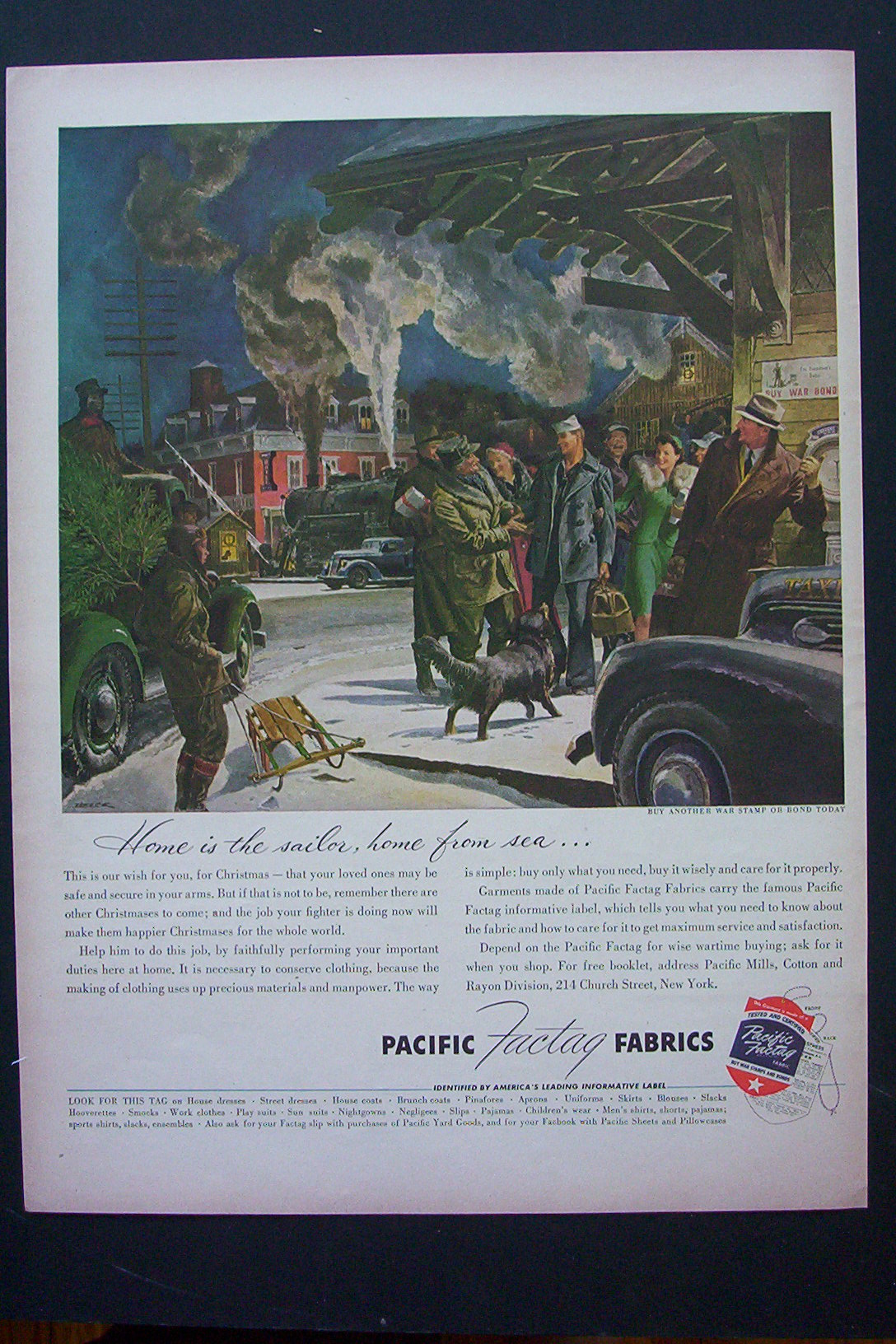 1943 Pacific Factag Fabrics with Sailor Back Home